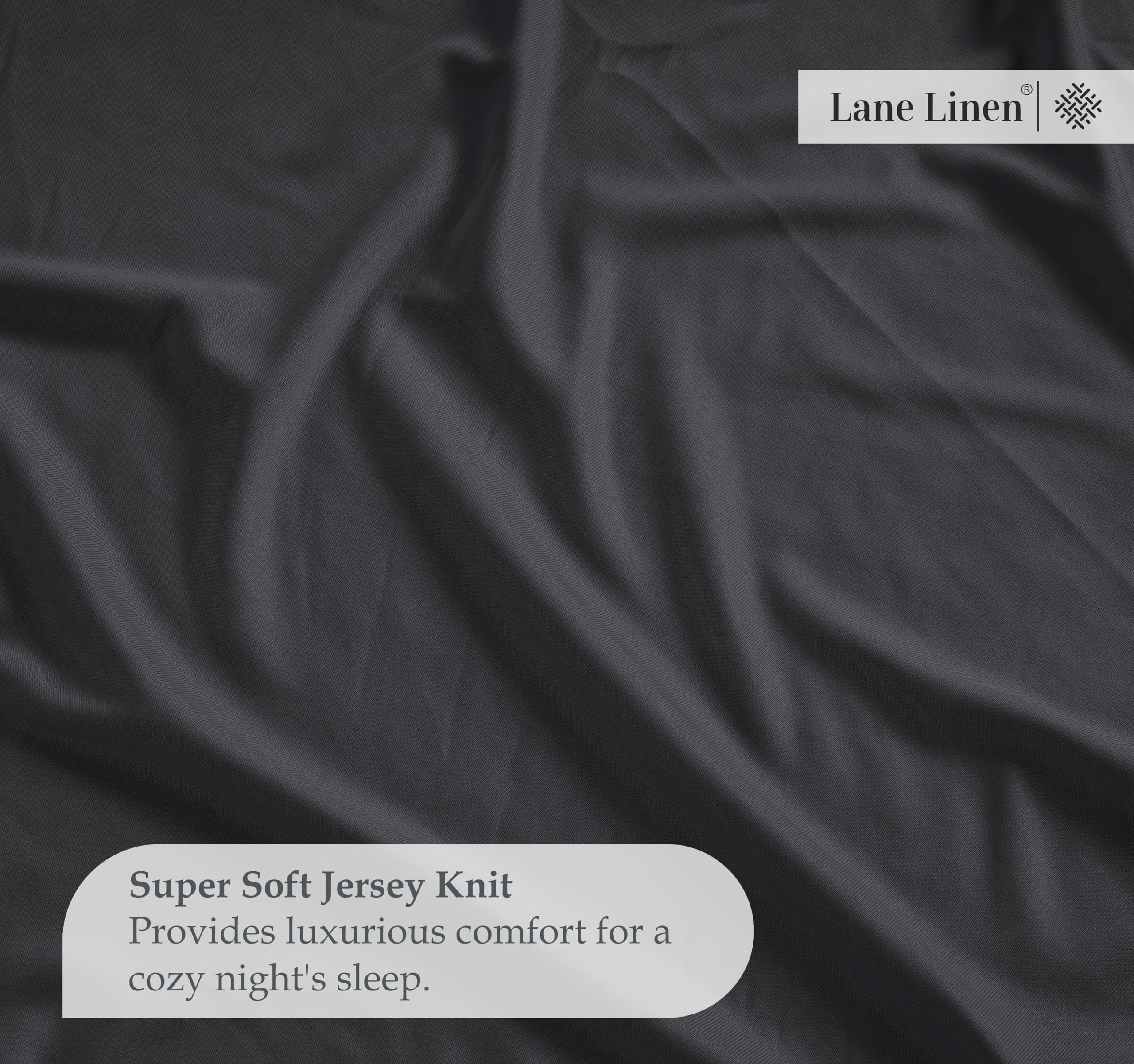 Foto 6 | Sábana Bajera Ajustable Lane Linen Lane Linen, Totalmente Elástica En 4 Direcciones, Color Gris - Venta Internacional.