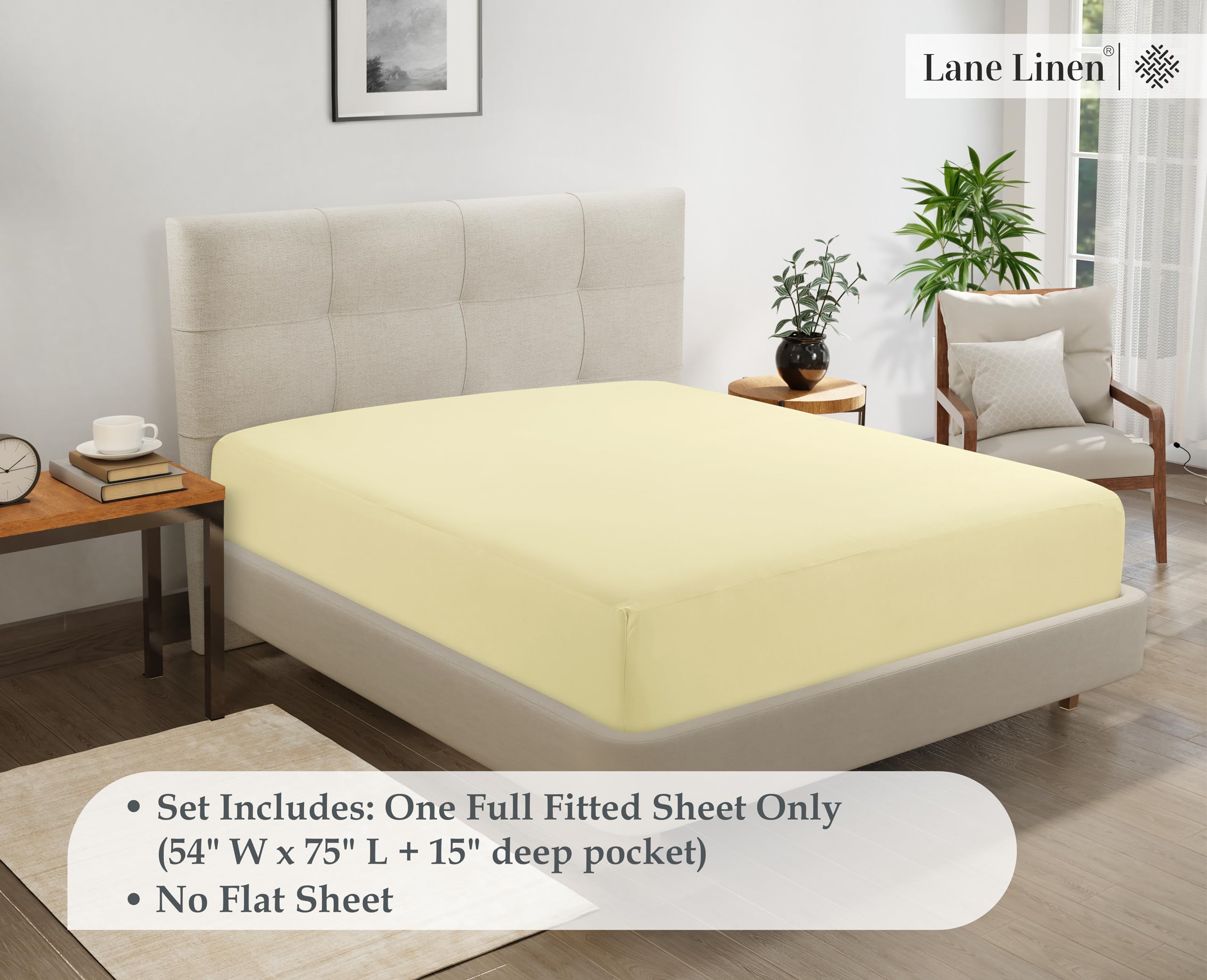 Foto 7 | Sábana Bajera Lane Linen Lane Linen De Microfibra Totalmente Vainilla - Venta Internacional.