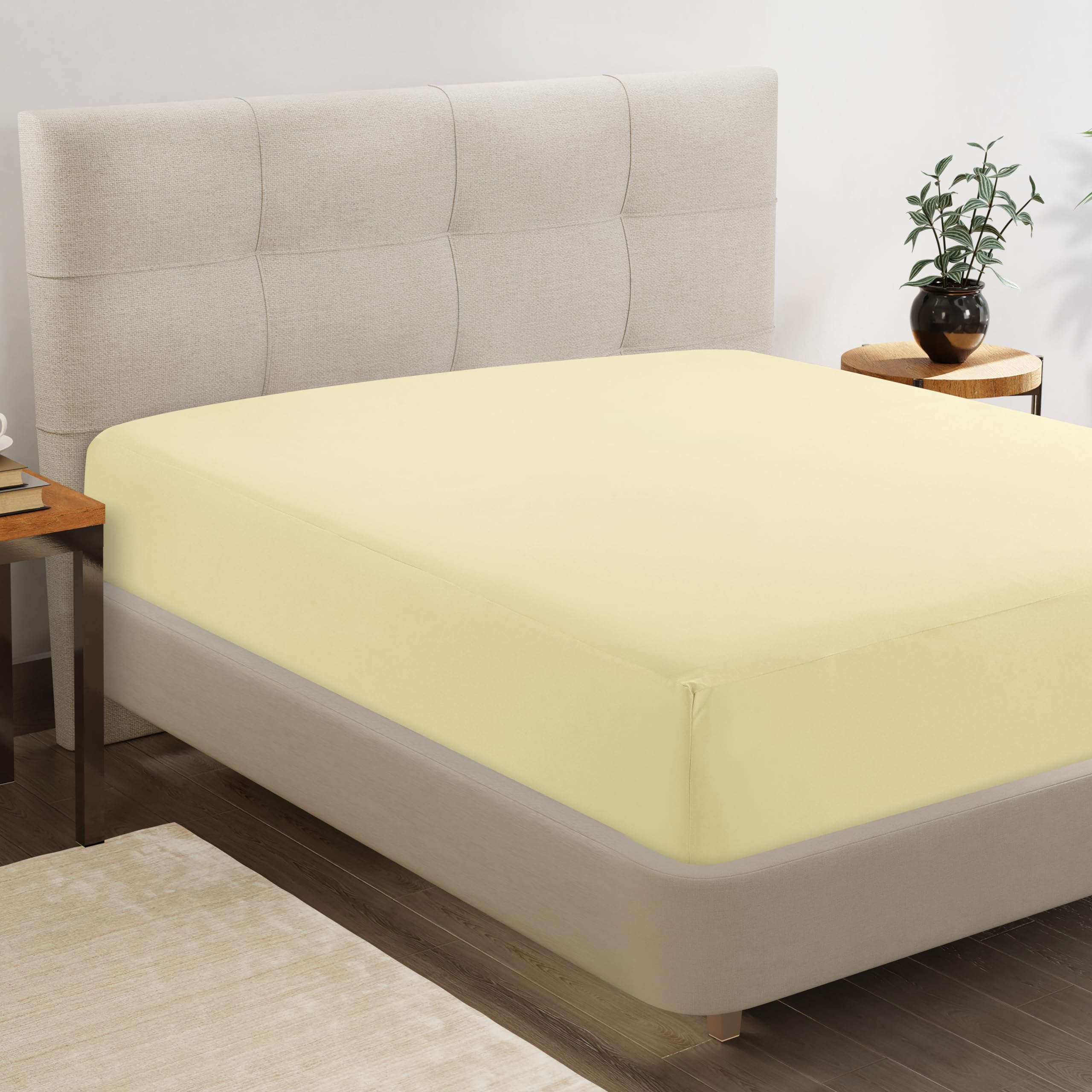 Sábana Bajera Lane Linen Lane Linen Queen Vanilla De Microfibra - Venta Internacional.