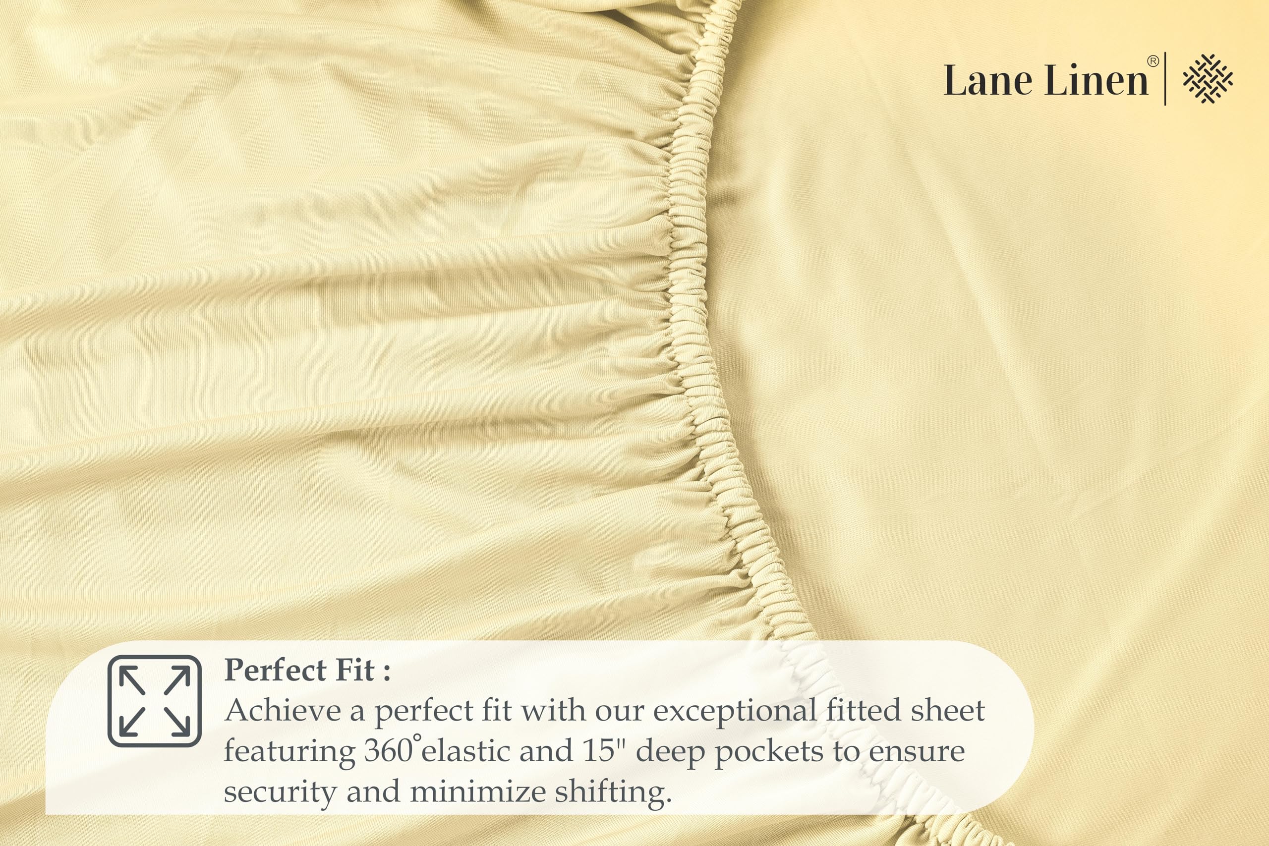 Foto 5 pulgar | Sábana Bajera Lane Linen Lane Linen Queen Vanilla De Microfibra - Venta Internacional.