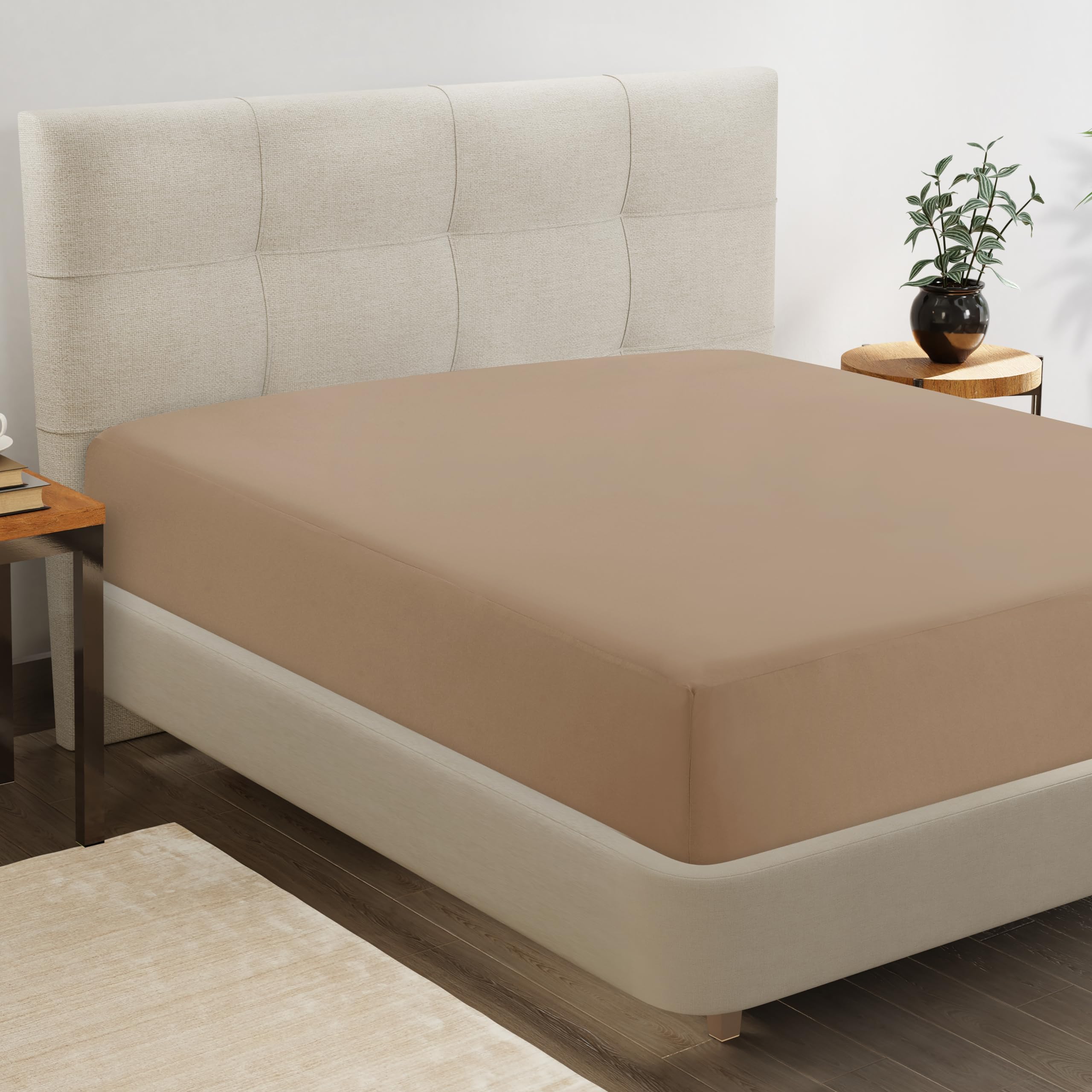 Sábana Bajera Lane Linen Lane Linen Twin Xl Taupe Microfiber - Venta Internacional.