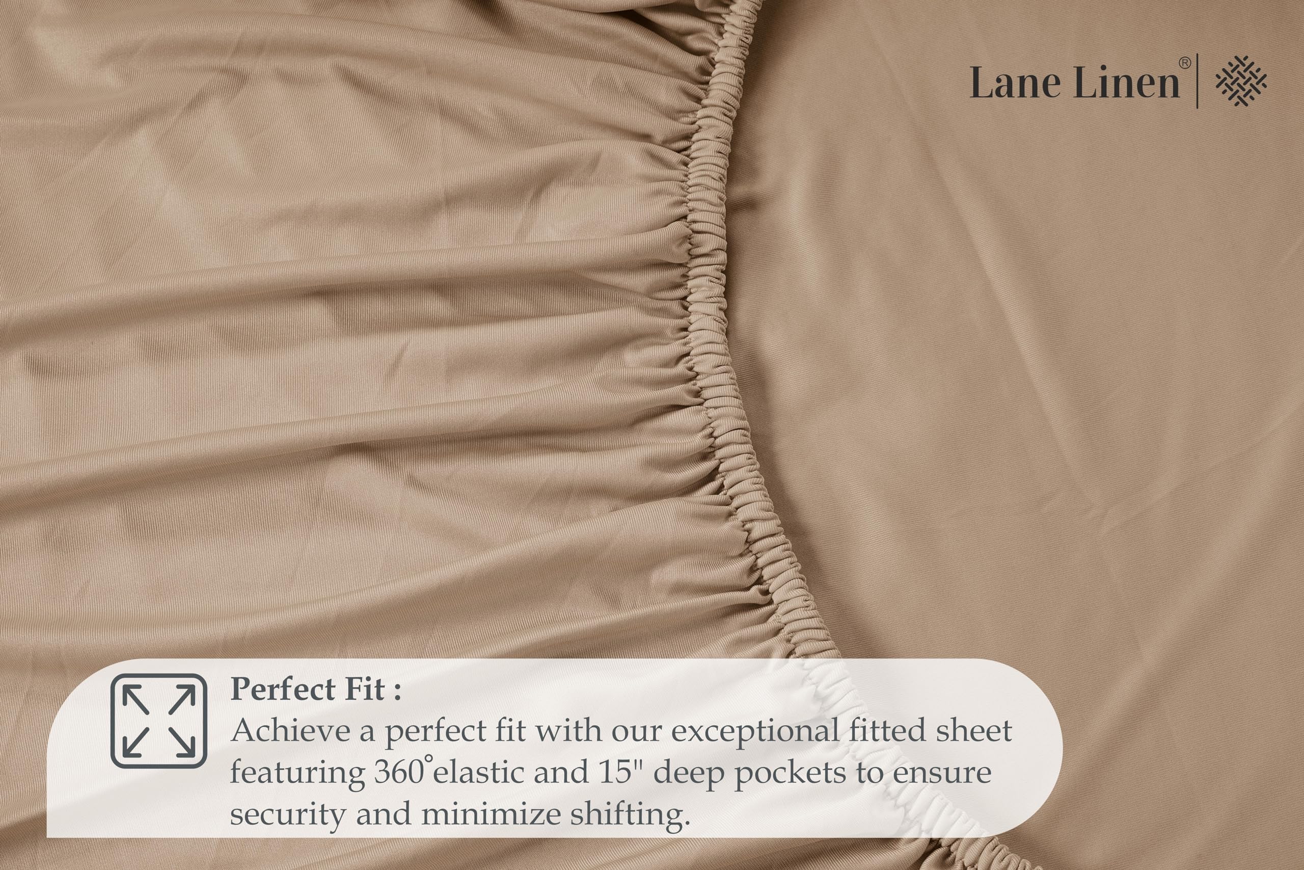 Foto 5 pulgar | Sábana Bajera Lane Linen Lane Linen Twin Xl Taupe Microfiber - Venta Internacional.