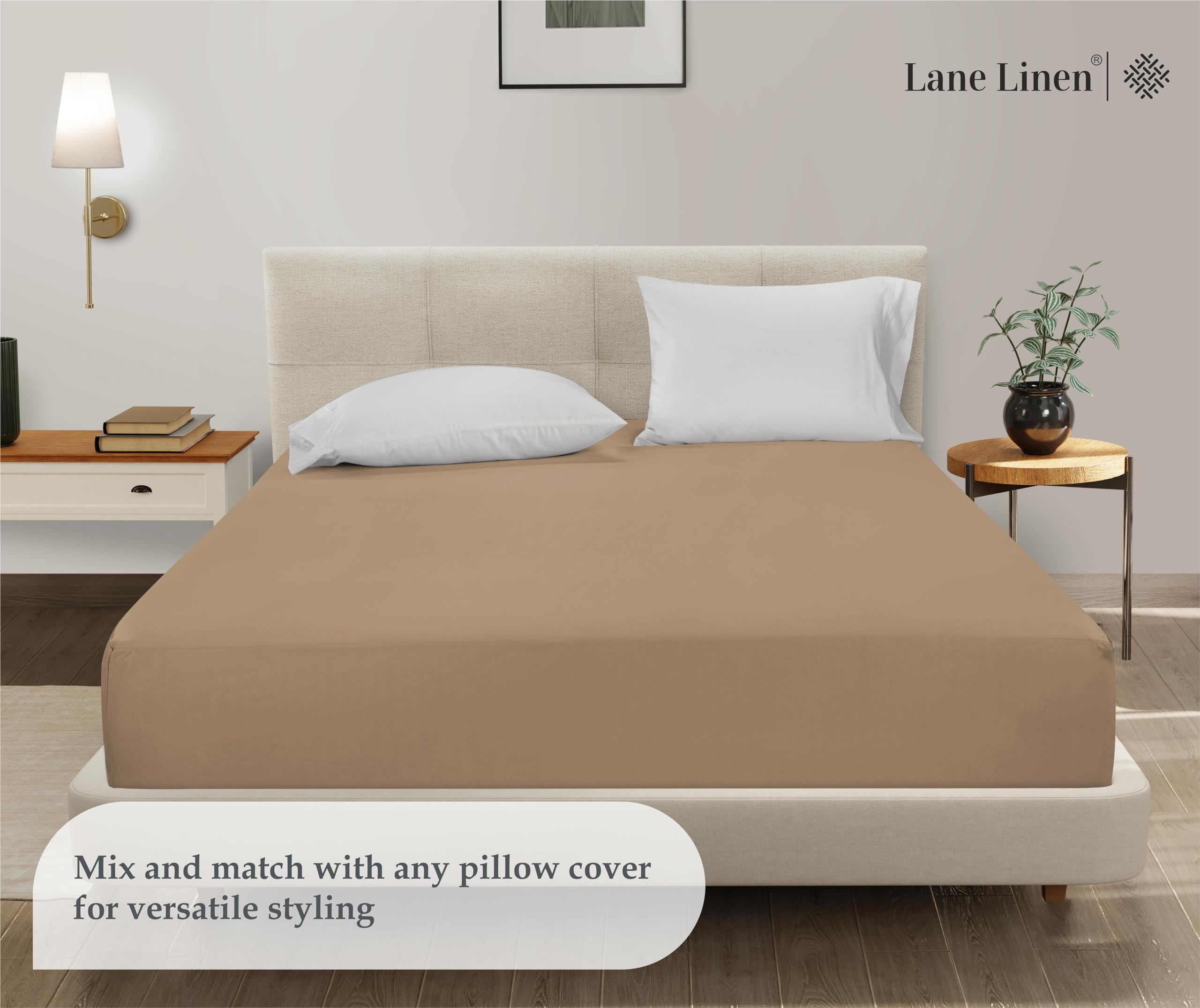 Foto 6 pulgar | Sábana Bajera Lane Linen Lane Linen Twin Xl Taupe Microfiber - Venta Internacional.