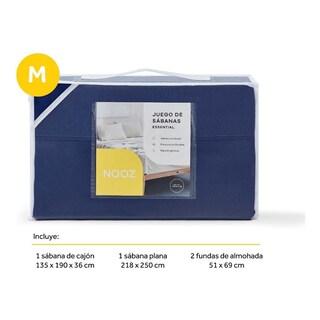 Foto 8 | Juego de Sábanas de Microfibra Matrimoniales Nooz Azul 1 Juego de 4 Piezas