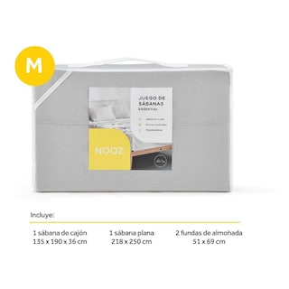 Foto 8 | Juego de Sábanas de Microfibra Matrimoniales Nooz Grises 1 Juego de 4 Piezas