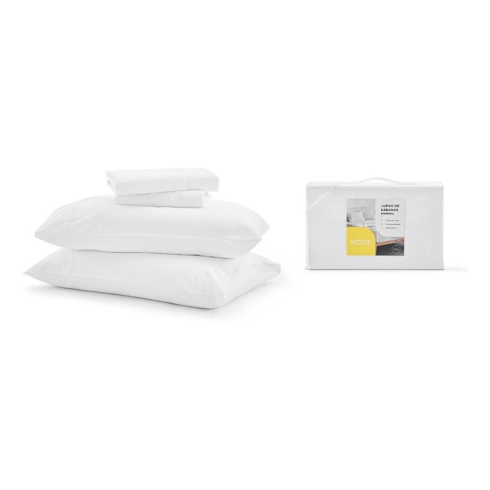 Juego de Sábanas de Microfibra Nooz de Cajón Plana y Funda para Almohada Suave y Fácil de Lavar King Size