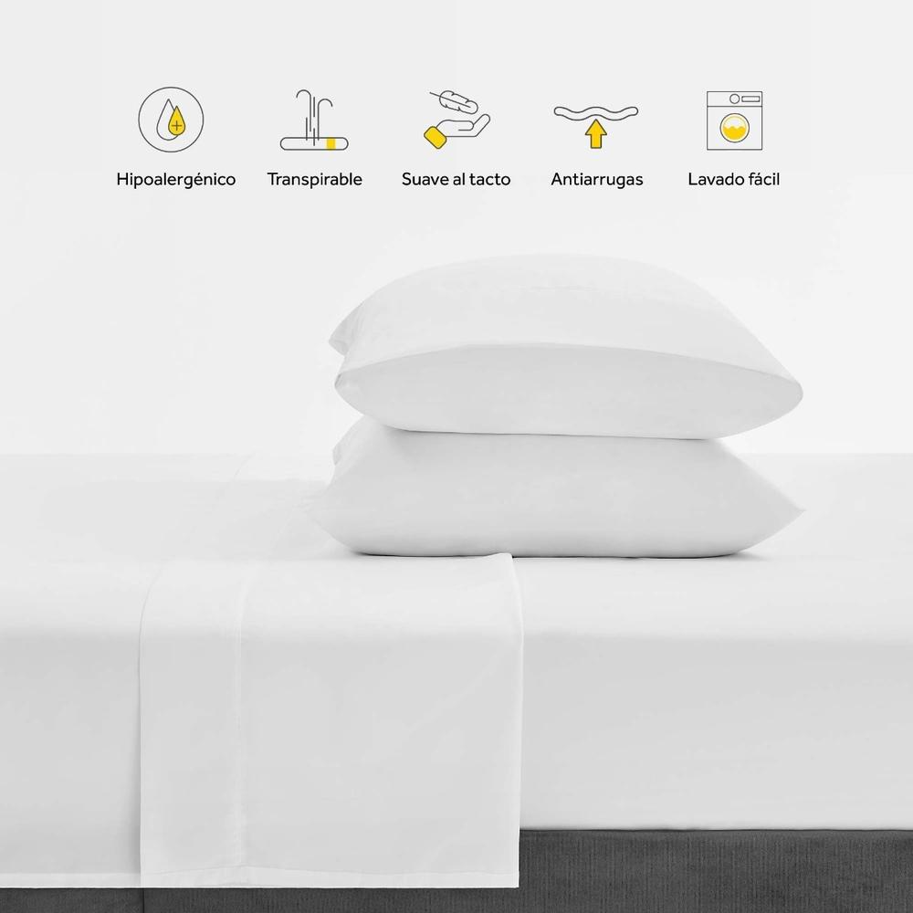Foto 5 pulgar | Juego de Sábanas de Microfibra Nooz de Cajón Plana y Funda para Almohada Suave y Fácil de Lavar Matrimonial