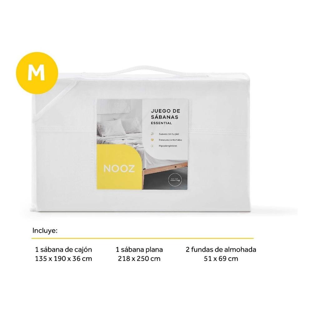 Foto 8 | Juego de Sábanas de Microfibra Nooz de Cajón Plana y Funda para Almohada Suave y Fácil de Lavar Matrimonial