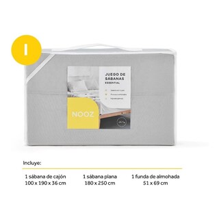 Foto 8 | Juego de Sábanas de Microfibra Individuales Nooz Grises 1 Juego de 3 Piezas