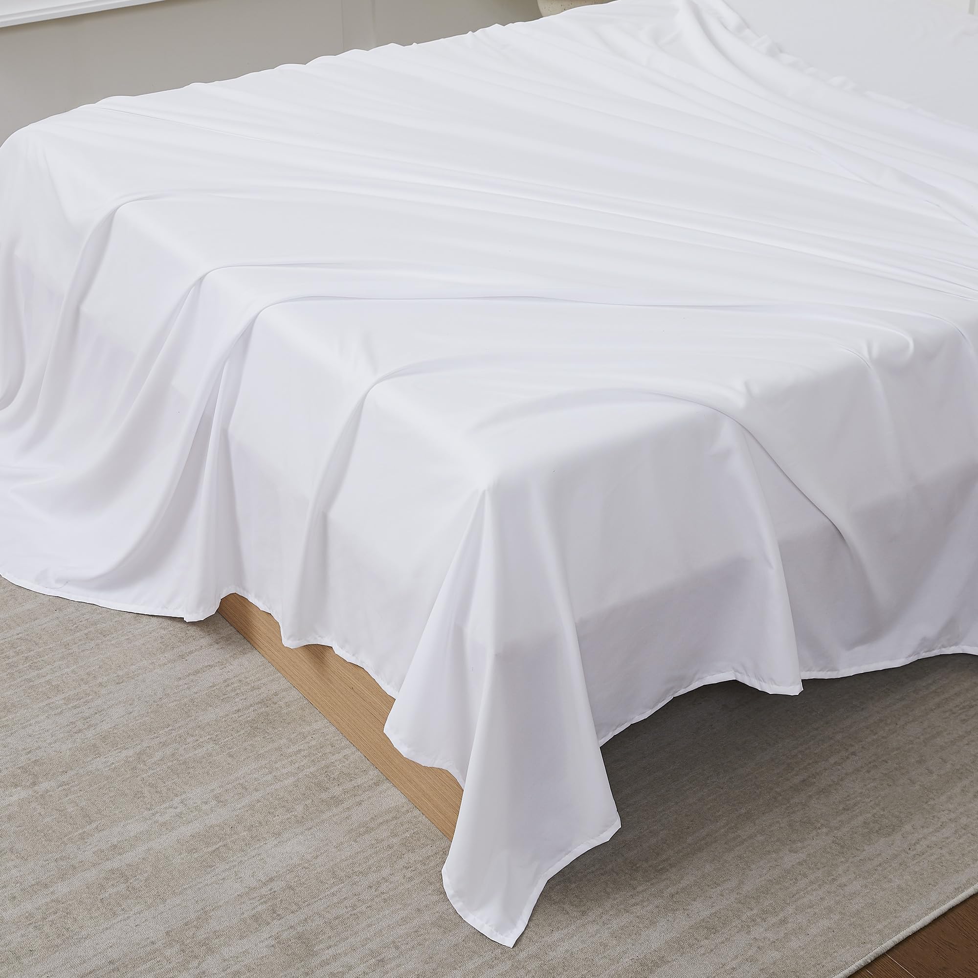 Sábana Plana Sweet Home Collection Ultra Soft Twin White - Venta Internacional.