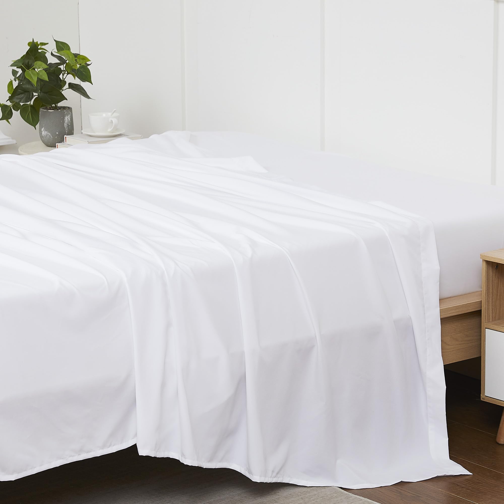 Foto 4 pulgar | Sábana Plana Sweet Home Collection Ultra Soft Twin White - Venta Internacional.
