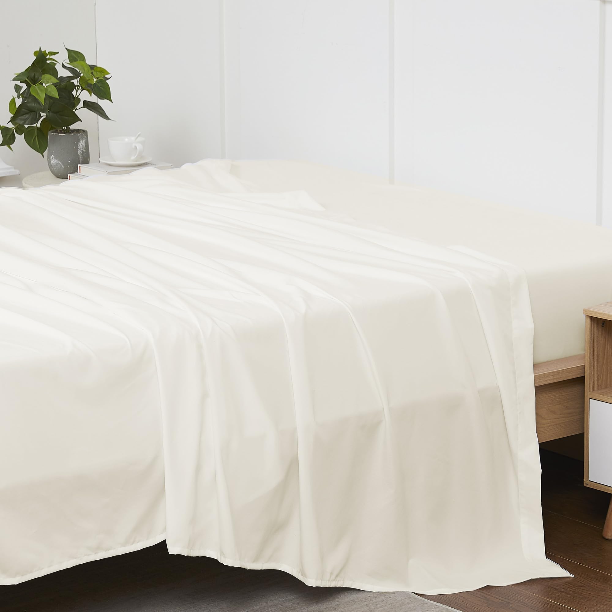 Foto 4 pulgar | Sábana Plana Sweet Home Collection Ultra Soft Twin Ivory - Venta Internacional.
