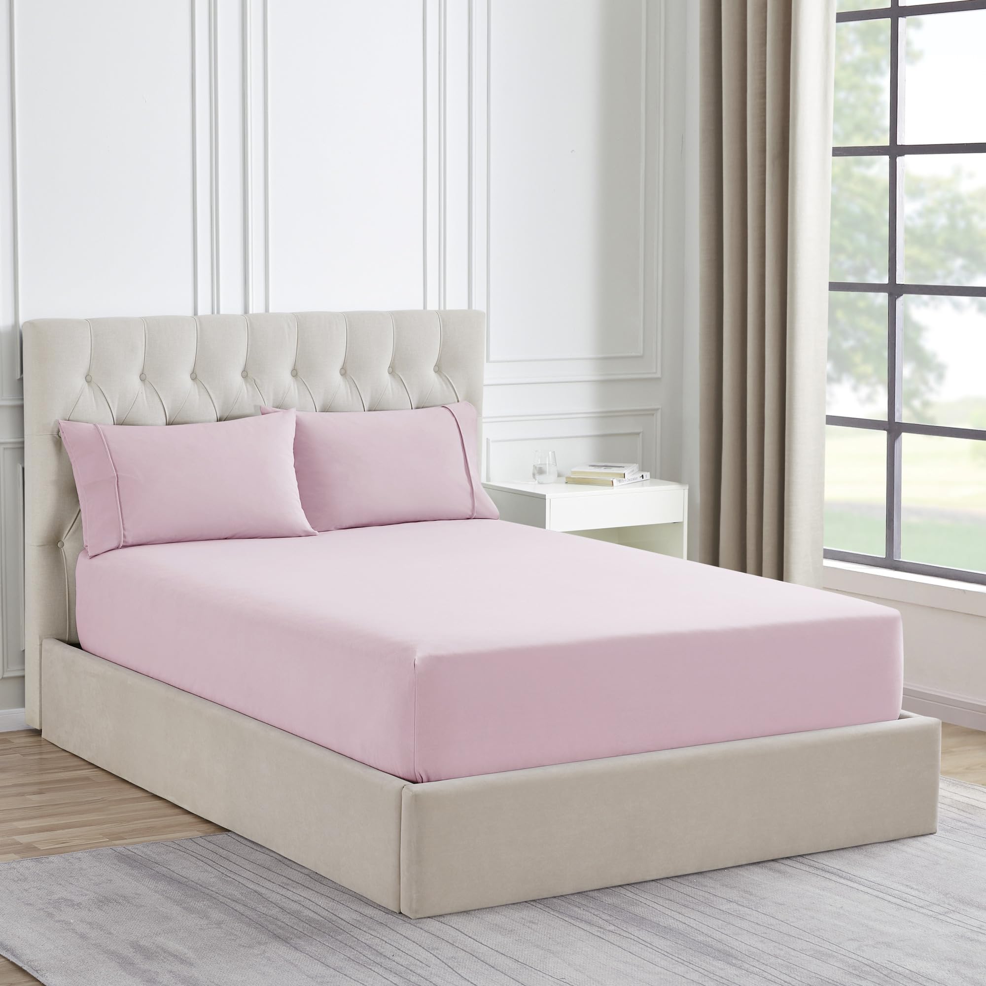 Sábana Bajera Ajustable Sweet Home Collection Flannel King Pale Pale Pale Pale - Venta Internacional.