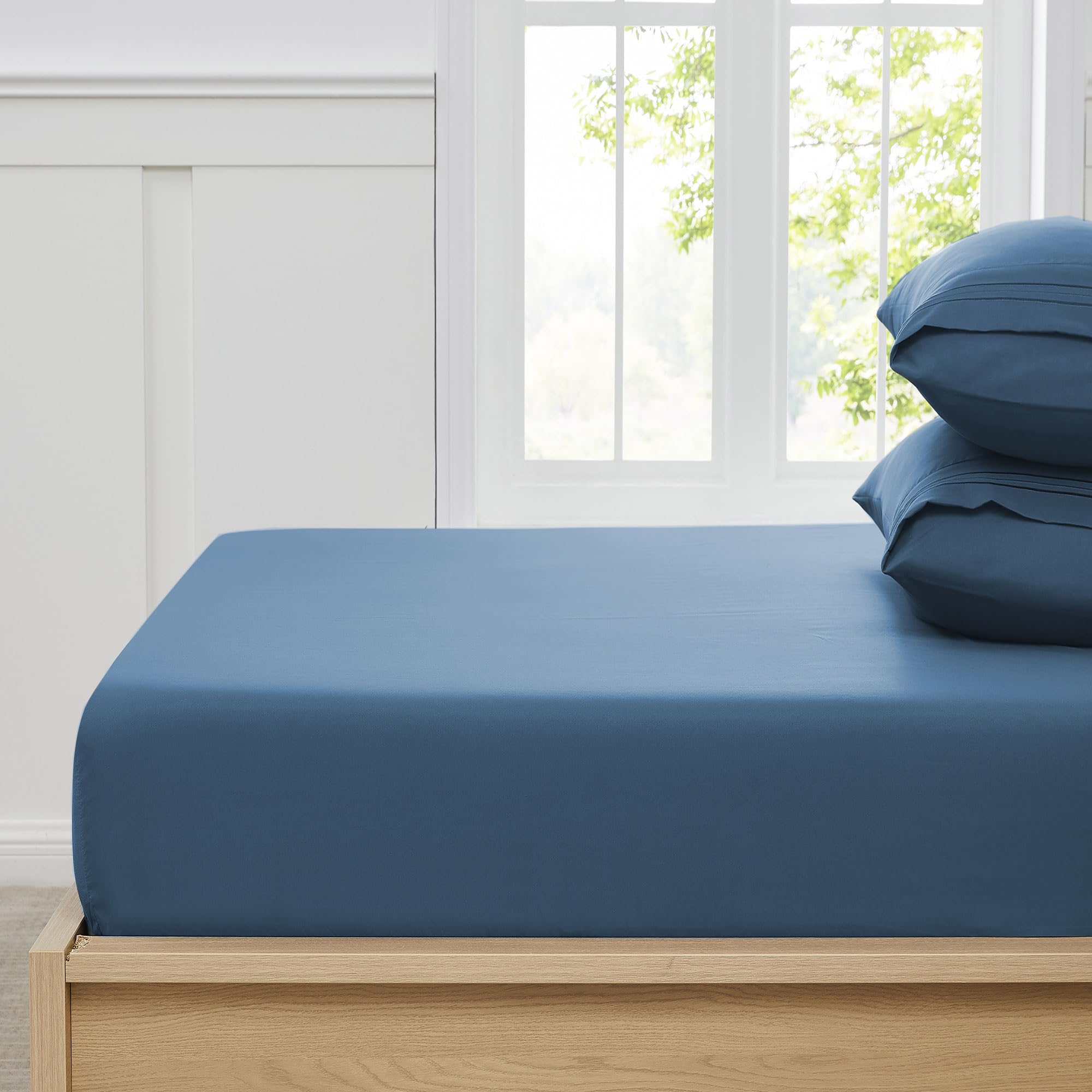 Foto 3 | Sábana Bajera Ajustable De La Colección Sweet Home, Azul Vaquero, Tamaño Queen - Venta Internacional.