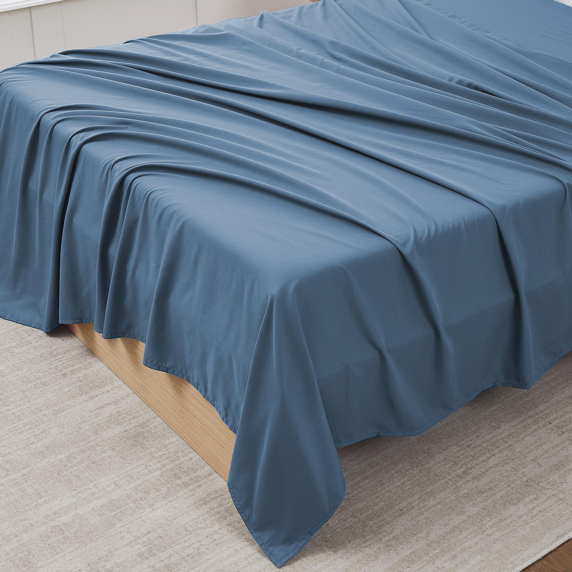 Sábana Plana Sweet Home Collection Twin Denim Blue - Venta Internacional.
