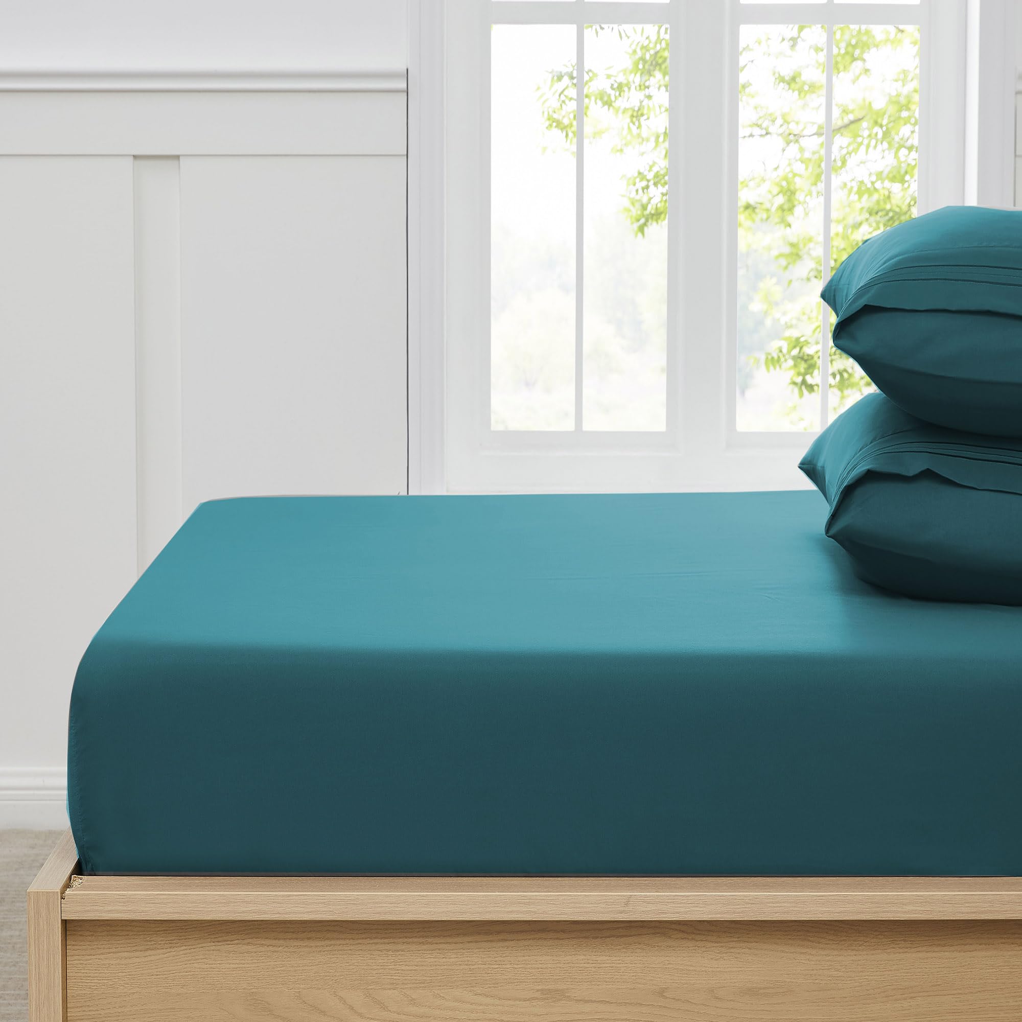 Foto 4 pulgar | Sábana Bajera Ajustable Sweet Home Collection Twin Xl, Color Verde Azulado - Venta Internacional.