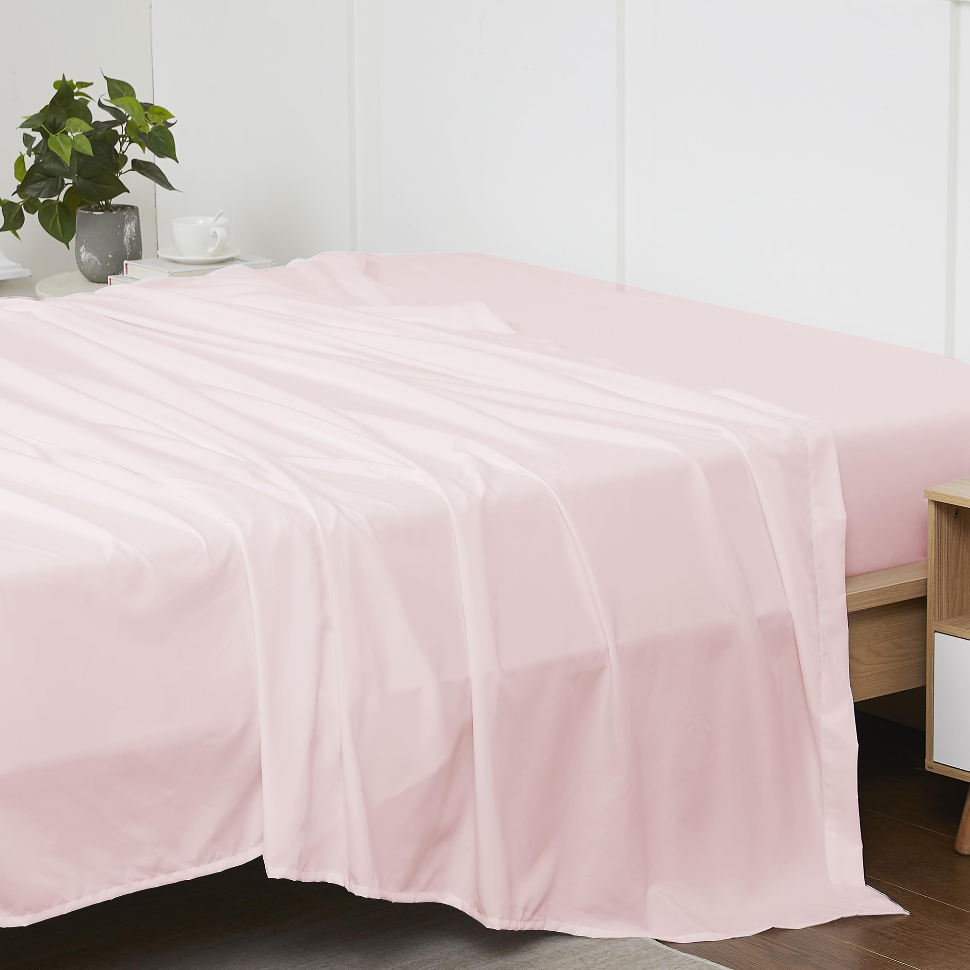 Foto 4 pulgar | Sábana Plana Sweet Home Collection, Tamaño Completo, Color Rosa Pálido - Venta Internacional.