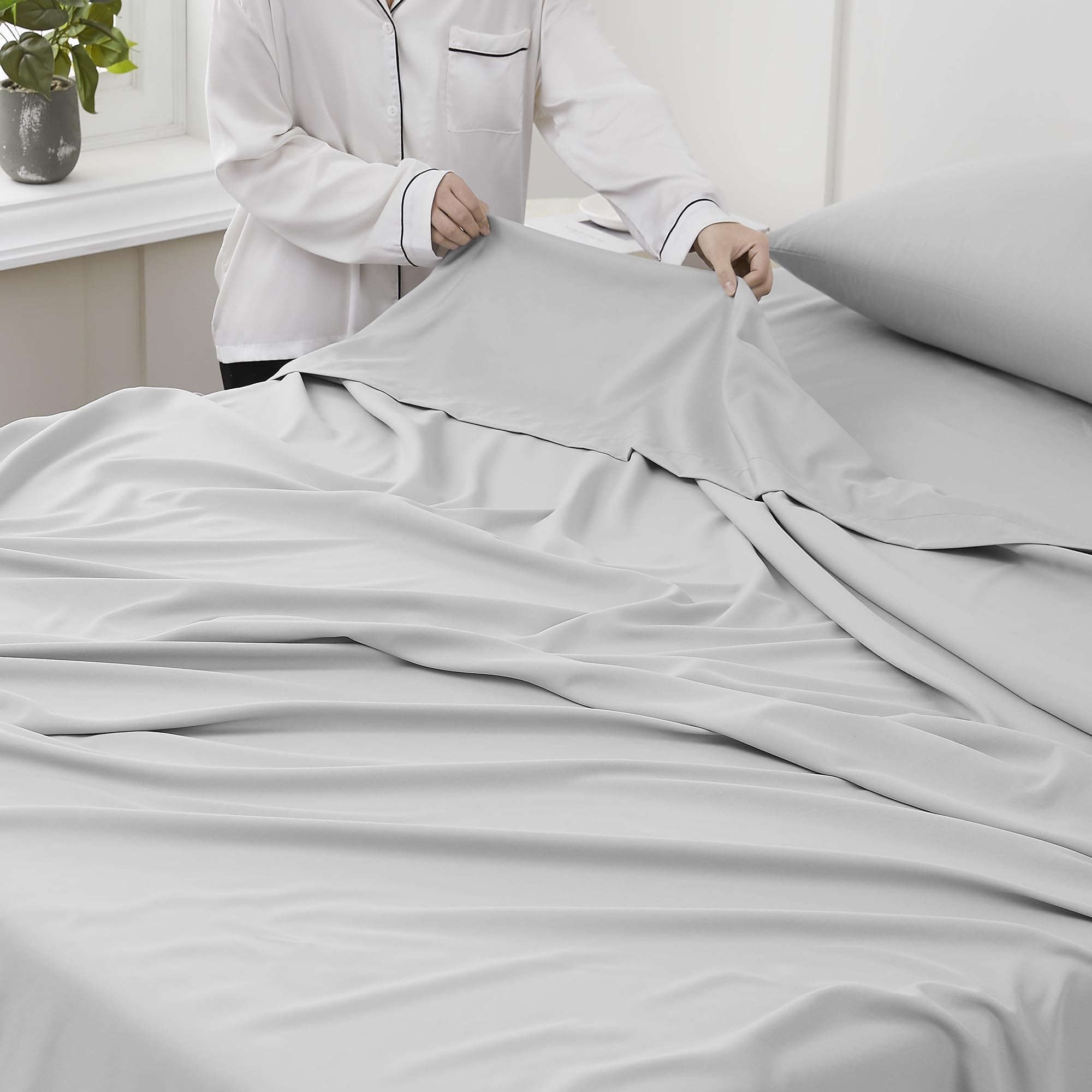 Foto 5 pulgar | Sábana Plana Sweet Home Collection Ultra Soft Twin Silver - Venta Internacional.