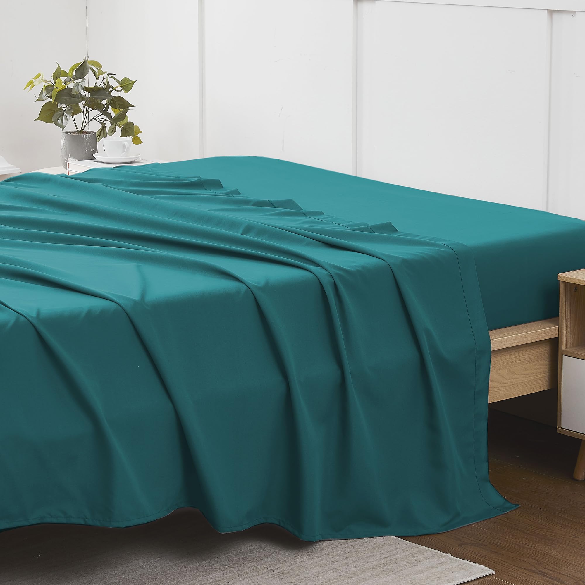 Foto 4 pulgar | Sábana Plana Sweet Home Collection Ultra Soft Twin, Color Verde Azulado - Venta Internacional.