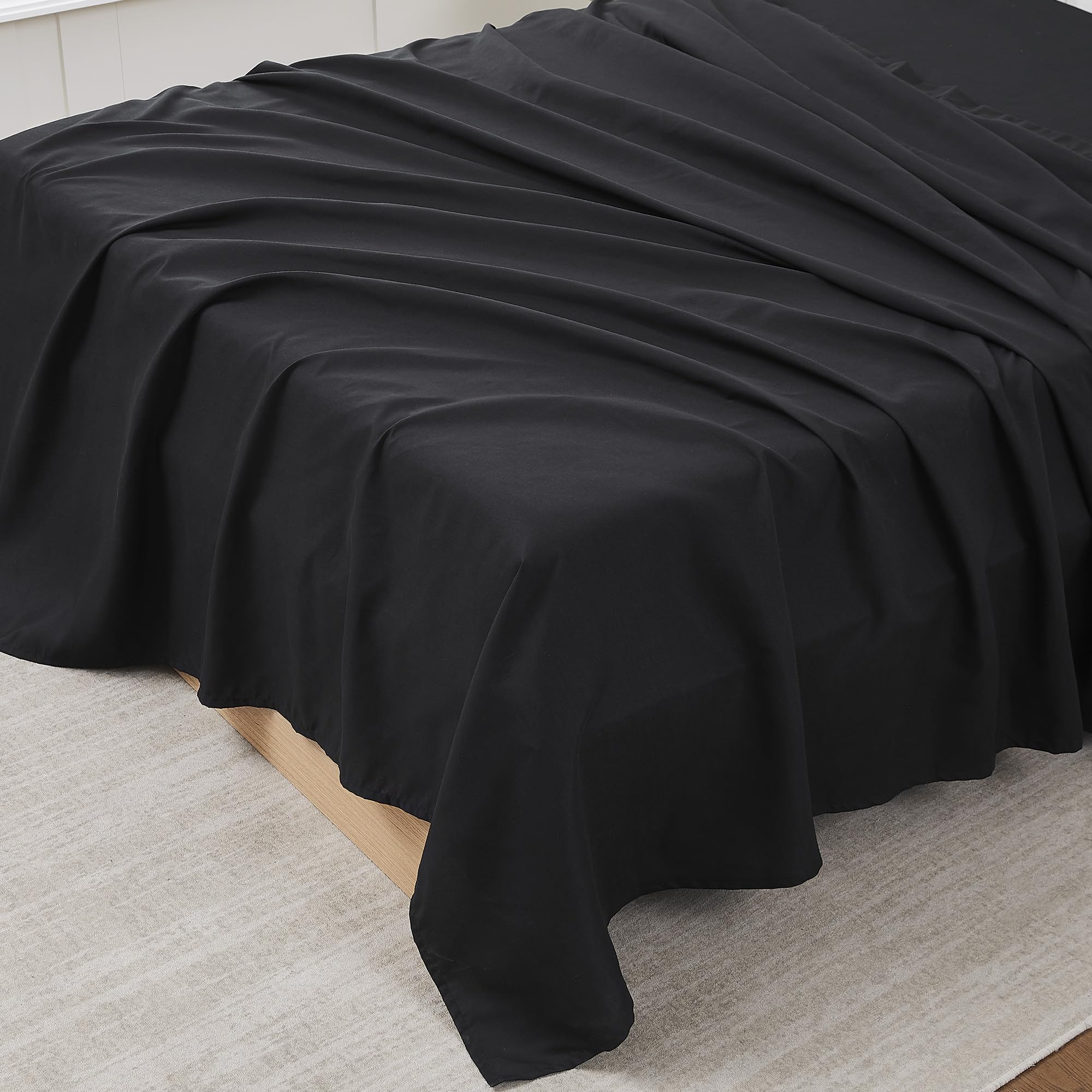 Sábana Plana Sweet Home Collection Ultra Soft Queen Black - Venta Internacional.