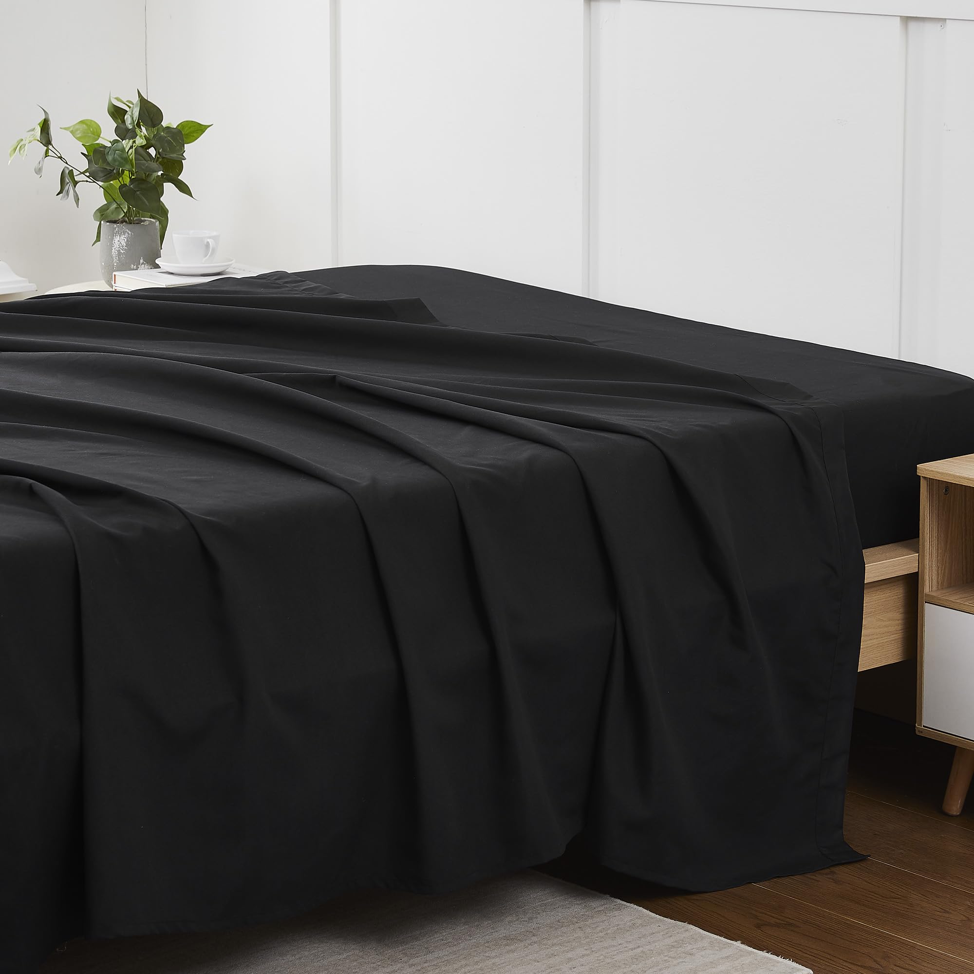 Foto 3 | Sábana Plana Sweet Home Collection Ultra Soft Queen Black - Venta Internacional.