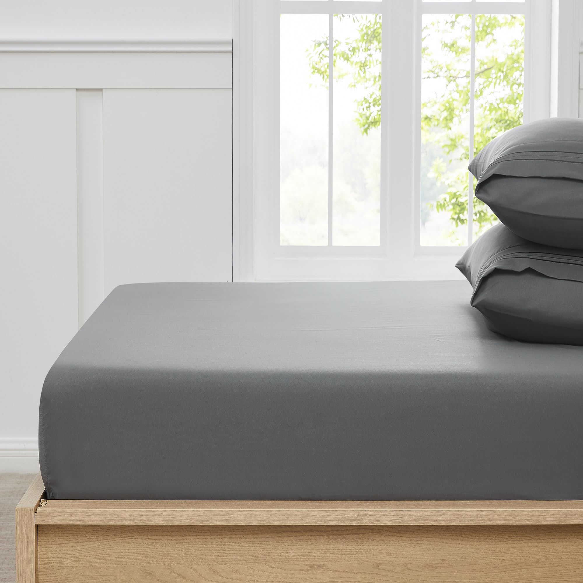 Foto 4 pulgar | Sábana Bajera Ajustable Sweet Home Collection Twin Grey De Microfibra - Venta Internacional.