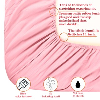 Foto 3 | Sábana Bajera Ajustable Ntbay de Microfibra Cepillada Twin XL Rosa - Venta Internacional