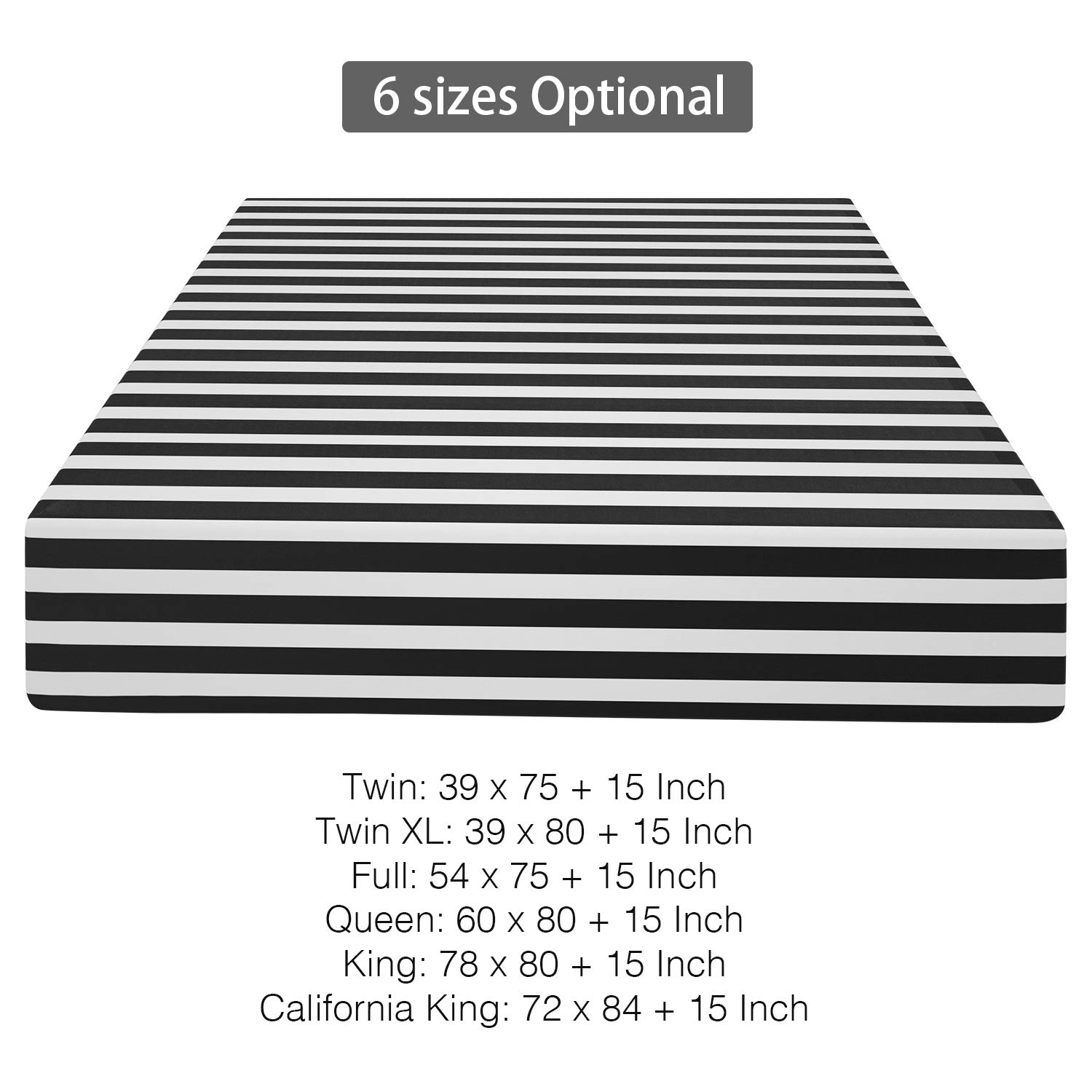 Foto 6 pulgar | Sábana Bajera Ajustable Ntbay de Microfibra Cepillada Twin XL Negro con Blanco - Venta Internacional