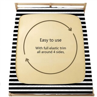 Foto 6 | Sábana Bajera Ajustable Ntbay de Microfibra Cepillada Twin XL Negro con Blanco - Venta Internacional