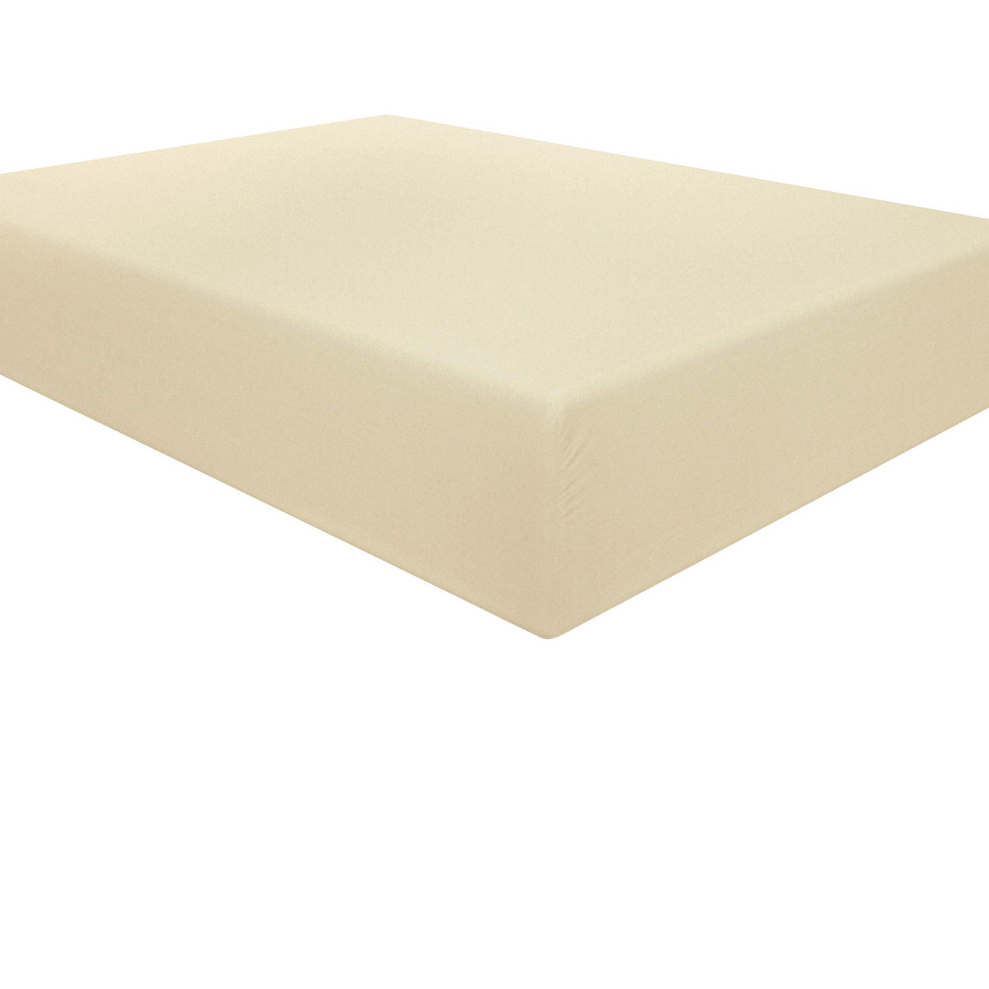 Sábana Bajera Ajustable Ntbay de Microfibra Cepillada Twin XL color Marrón Claro - Venta Internacional