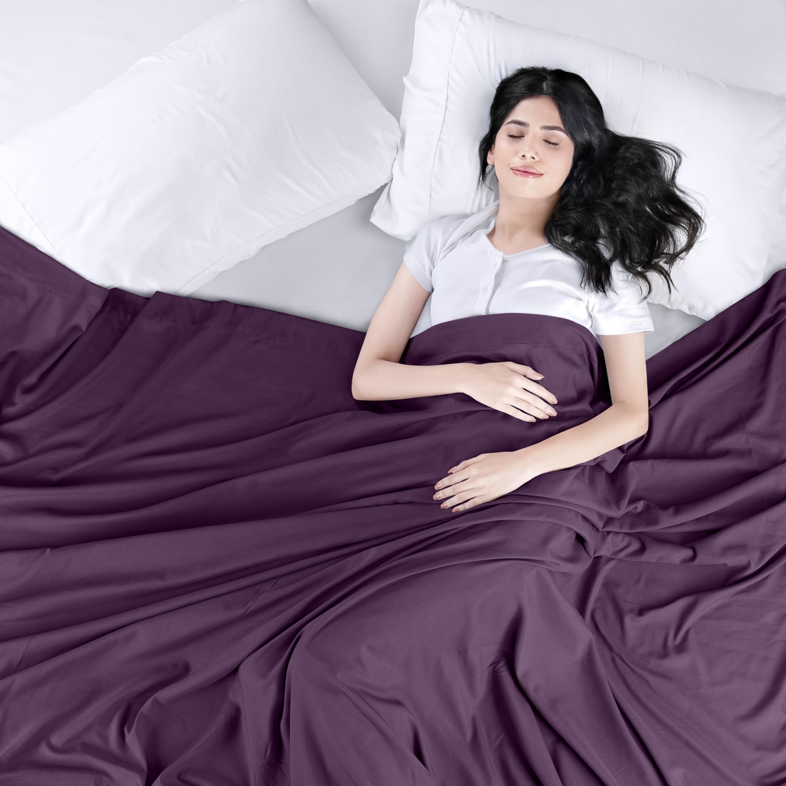 Foto 4 pulgar | Sábana Plana Utopia Bedding, Doble, Color Morado, Suave Microfibra Cepillada - Venta Internacional.
