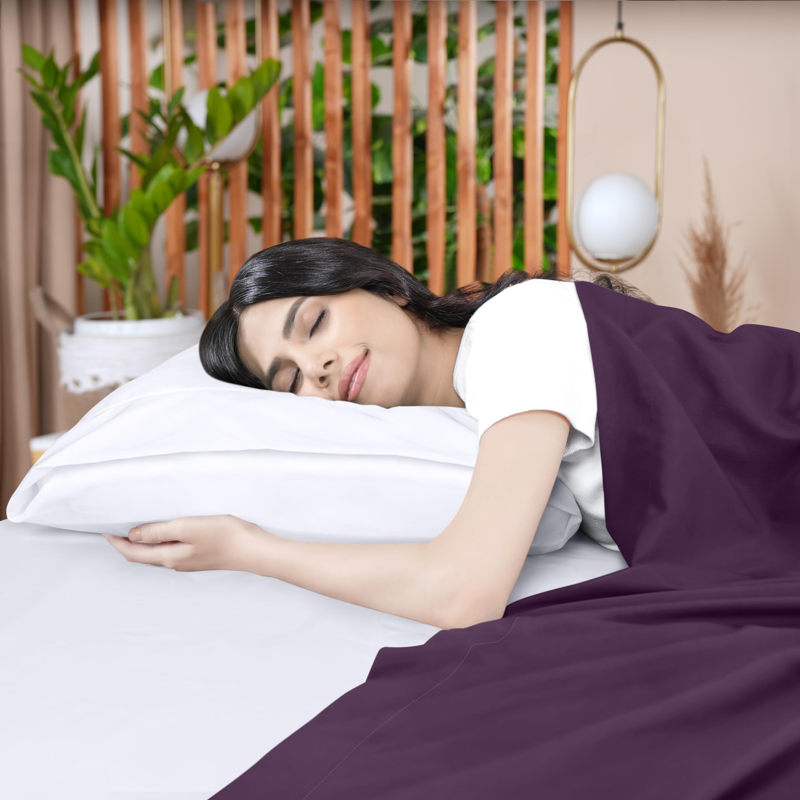 Foto 5 | Sábana Plana Utopia Bedding, Doble, Color Morado, Suave Microfibra Cepillada - Venta Internacional.