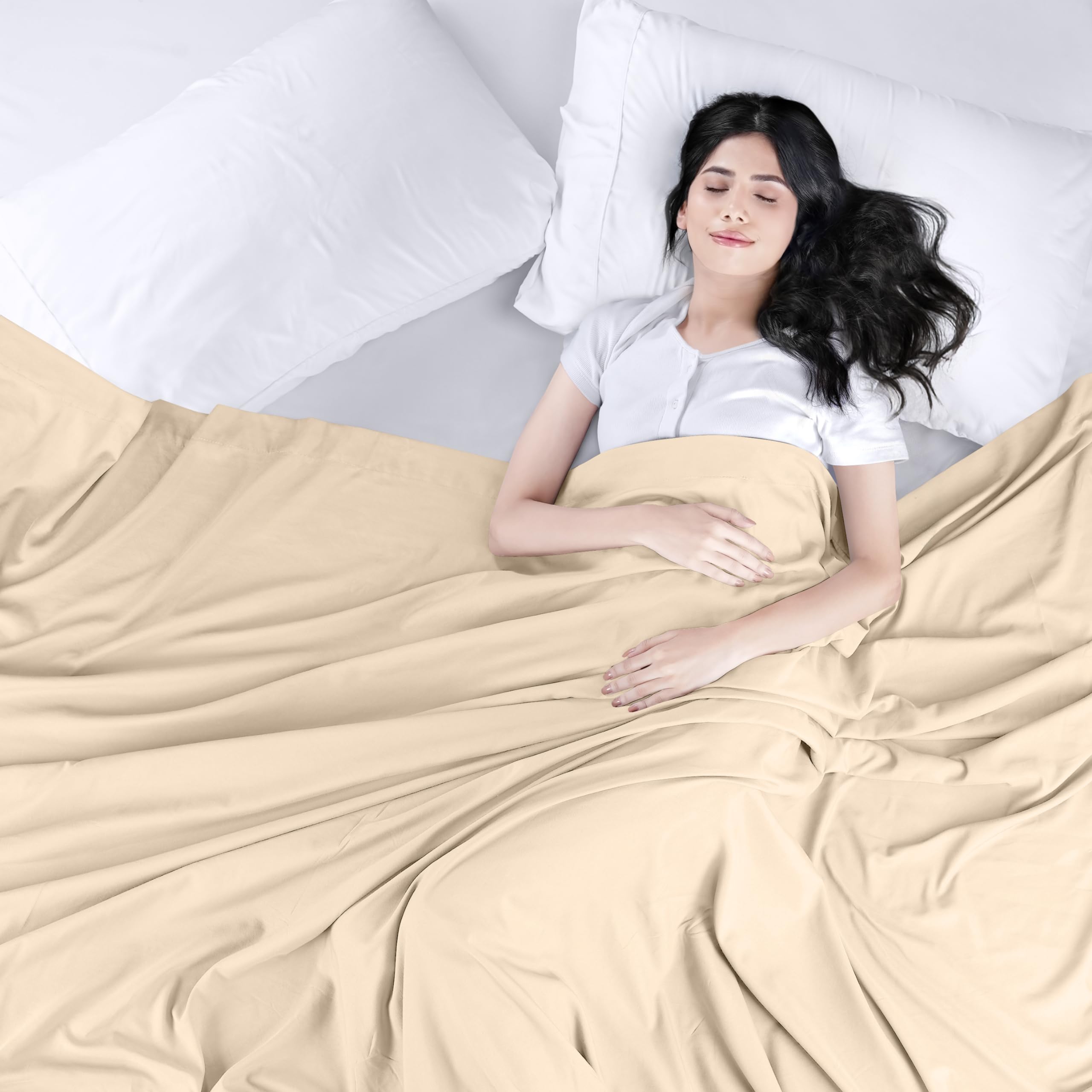 Foto 4 pulgar | Sábana Plana Utopia Bedding Queen, Color Beige, Suave Microfibra Cepillada - Venta Internacional.