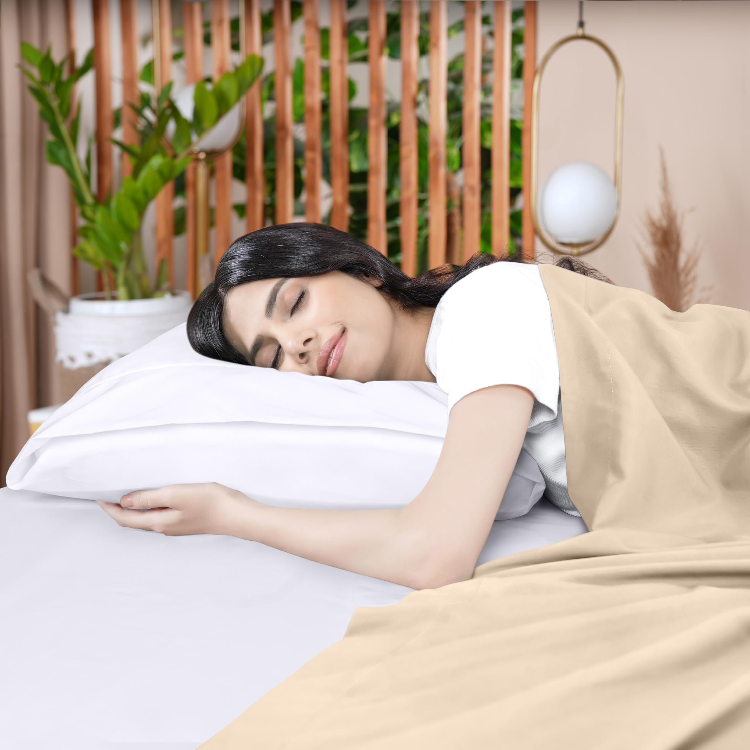 Foto 6 pulgar | Sábana Plana Utopia Bedding Queen, Color Beige, Suave Microfibra Cepillada - Venta Internacional.