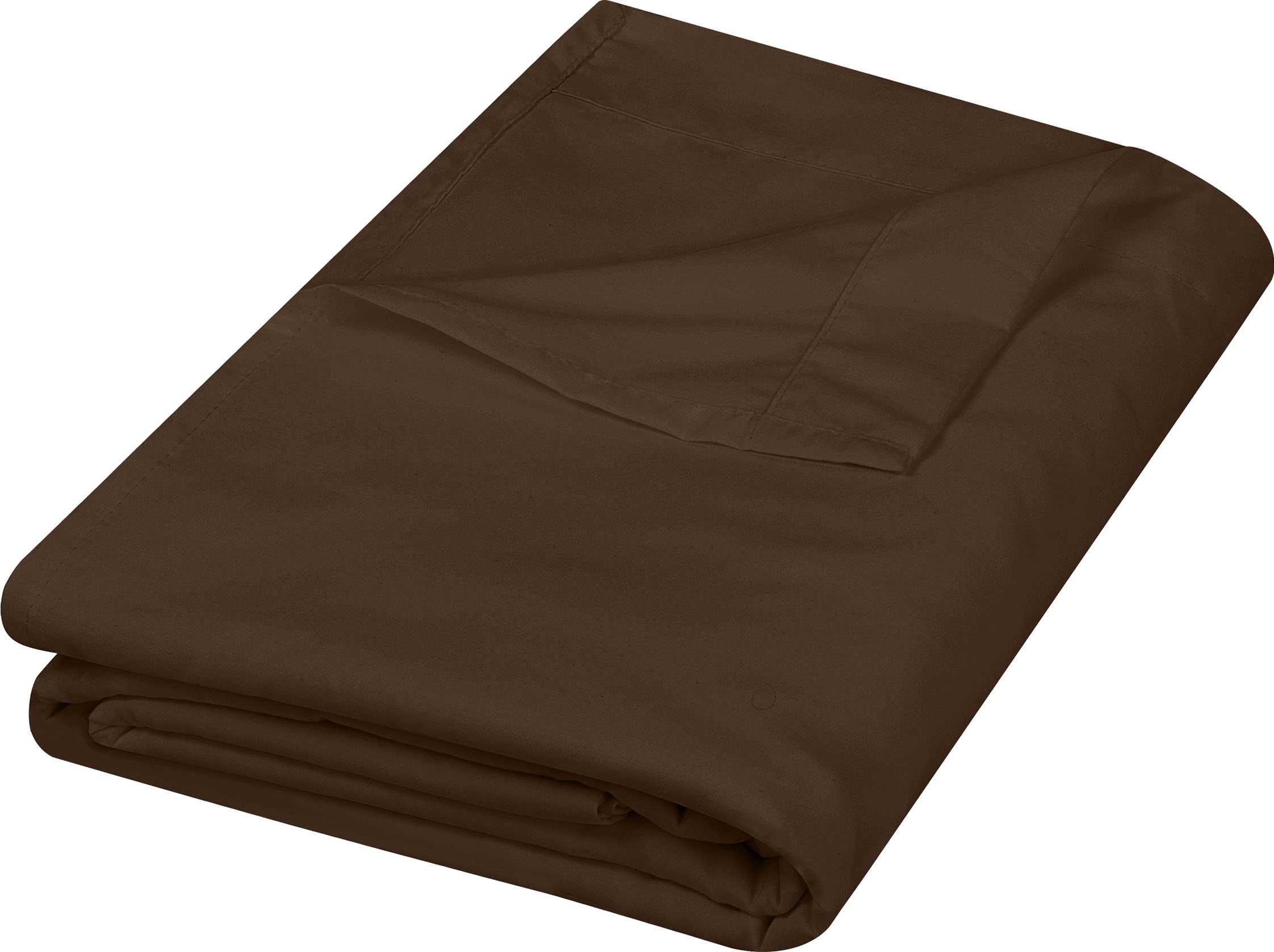 Sábana Plana Utopia Bedding Queen Brown, Suave Microfibra Cepillada - Venta Internacional.