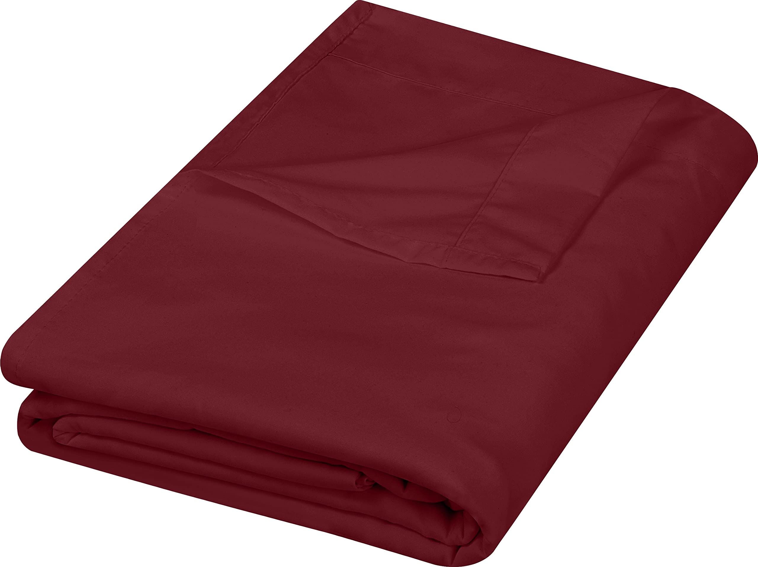 Sábana Plana Utopia Bedding Twin, Microfibra Cepillada, Color Burdeos - Venta Internacional.