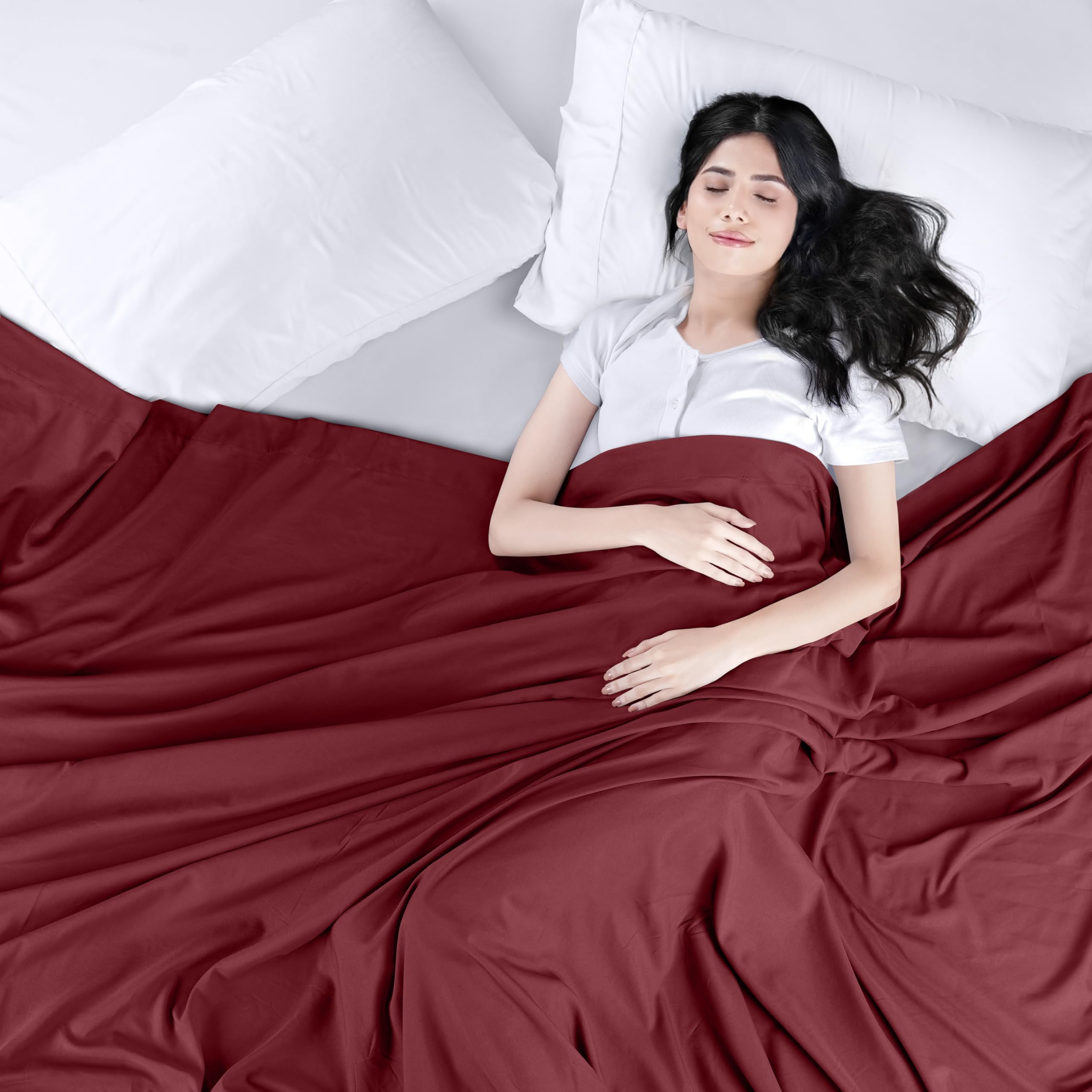Foto 4 pulgar | Sábana Plana Utopia Bedding Twin, Microfibra Cepillada, Color Burdeos - Venta Internacional.