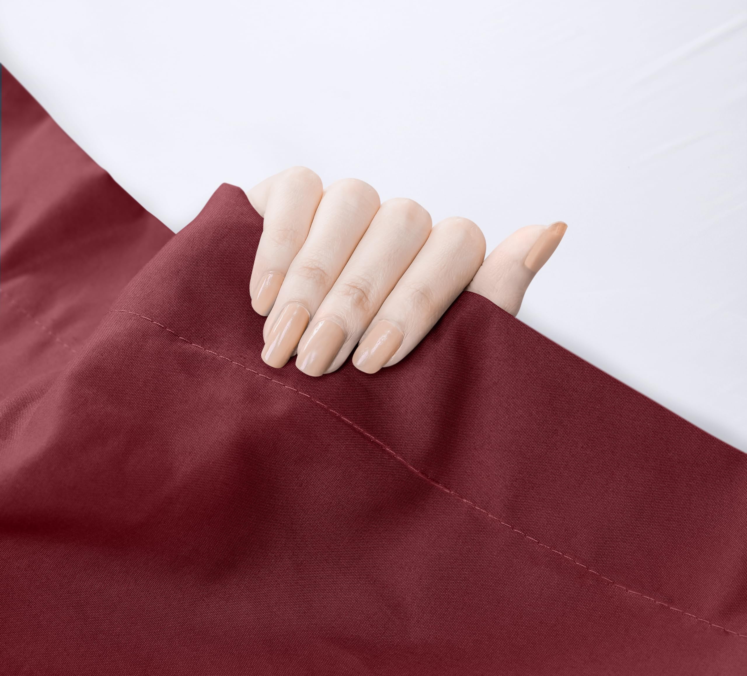 Foto 4 | Sábana Plana Utopia Bedding Twin, Microfibra Cepillada, Color Burdeos - Venta Internacional.