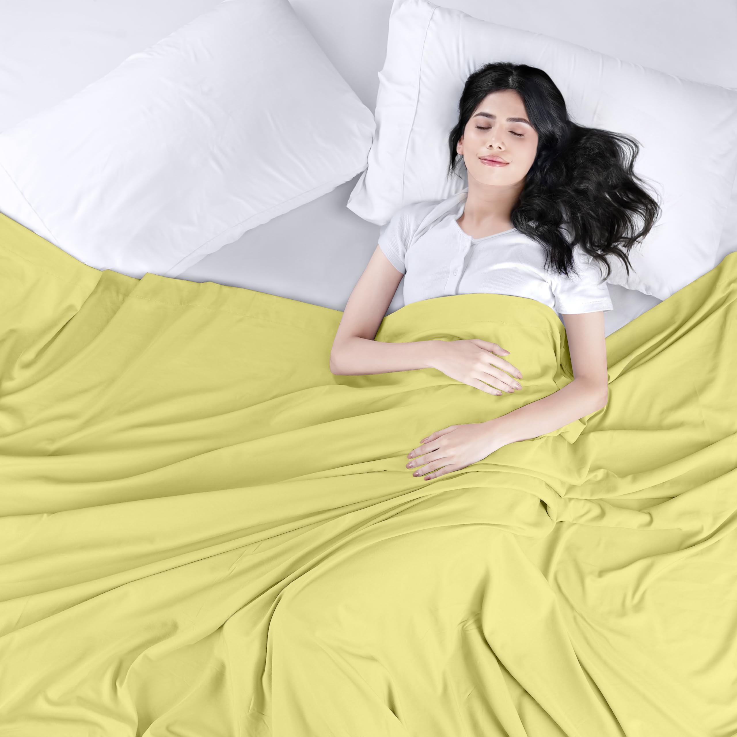 Foto 4 pulgar | Sábana Plana Utopia Bedding De Microfibra Cepillada Suave Color King Yellow - Venta Internacional.