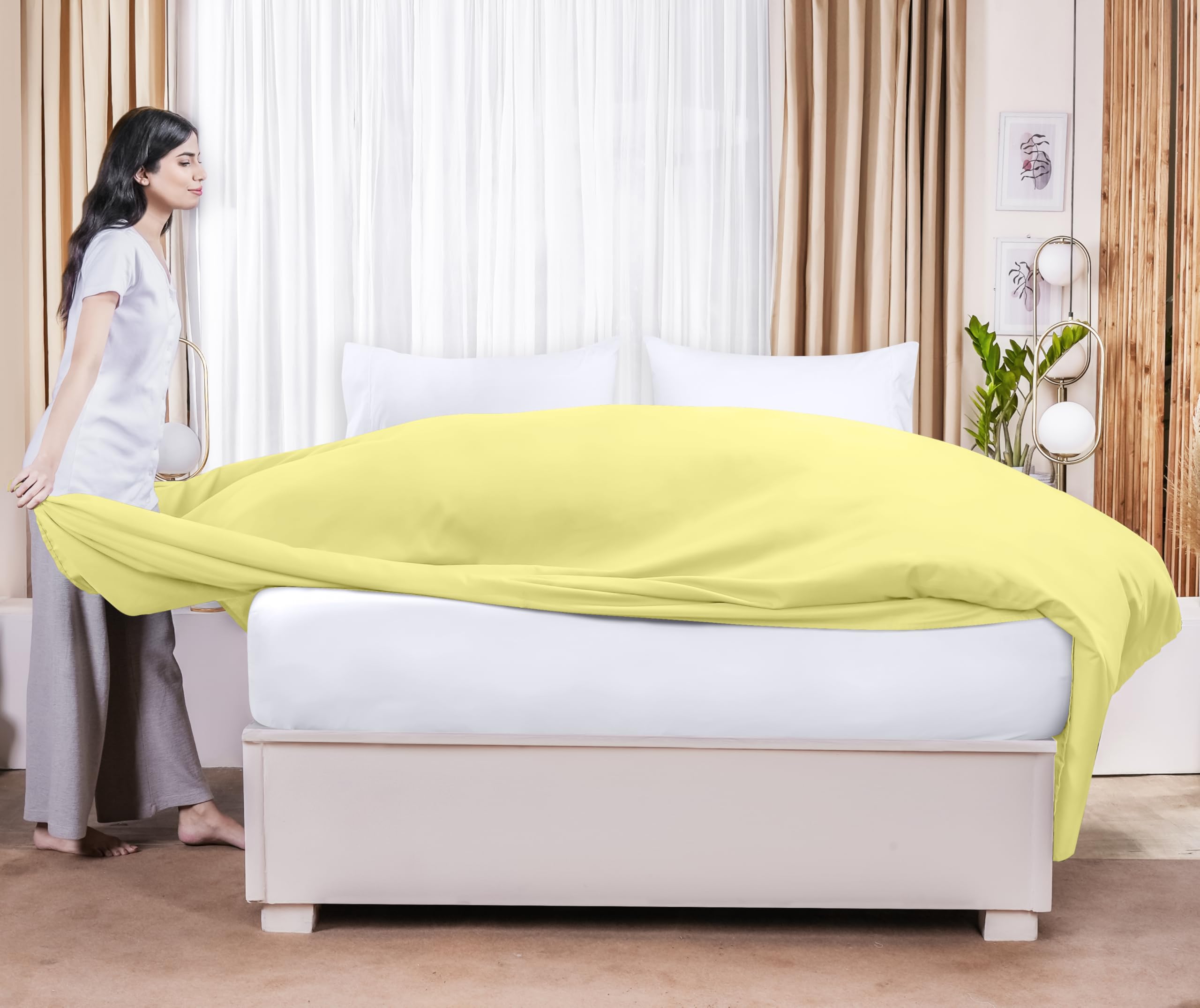 Foto 7 pulgar | Sábana Plana Utopia Bedding De Microfibra Cepillada Suave Color King Yellow - Venta Internacional.