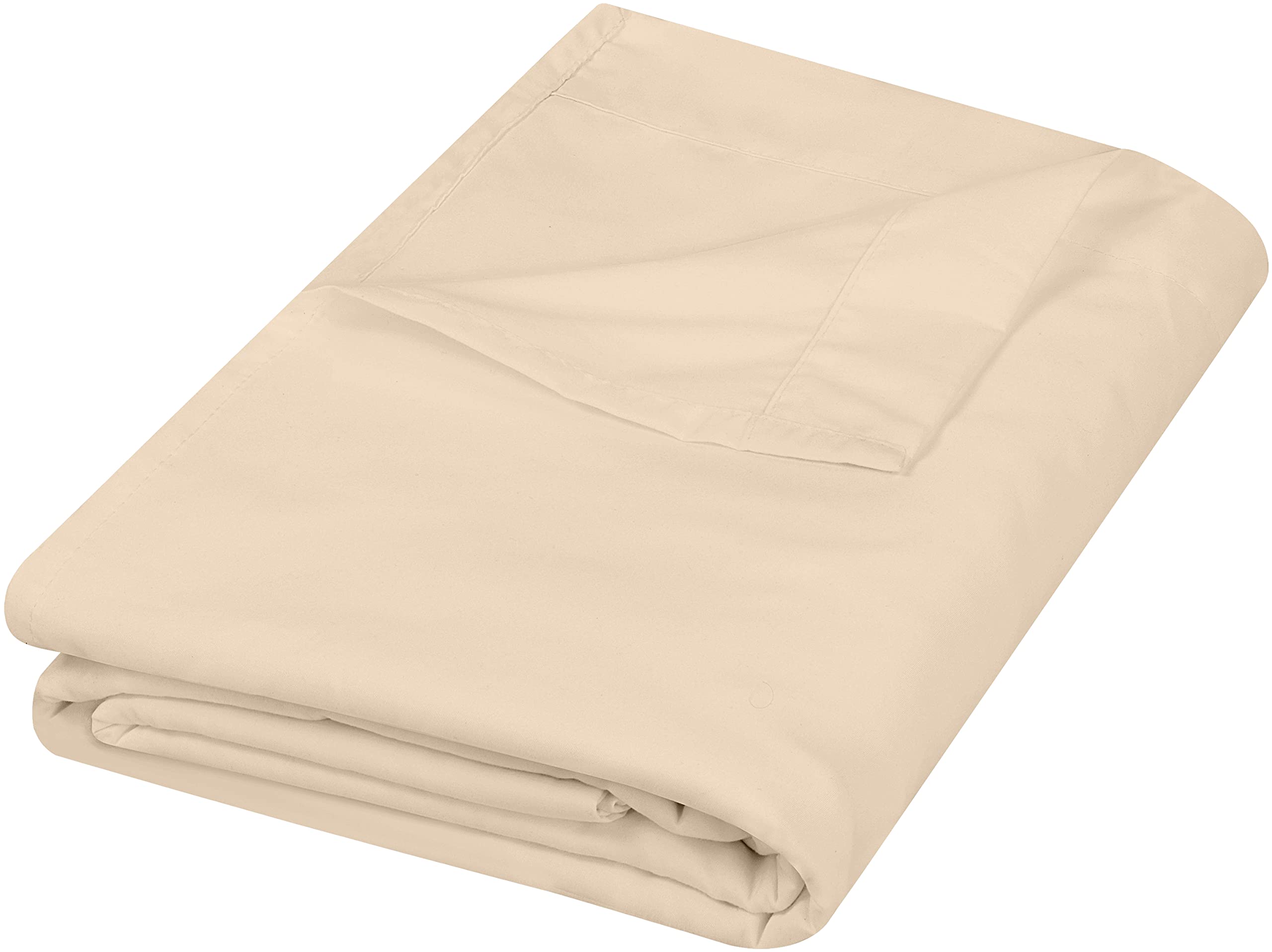 Sábana Plana Utopia Bedding, Doble, Beige, Suave Microfibra Cepillada - Venta Internacional.