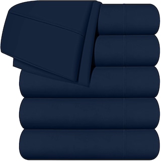 Foto 1 | Sábanas Planas Utopia Bedding, Paquete De 6 Piezas, Color Azul Marino - Venta Internacional.