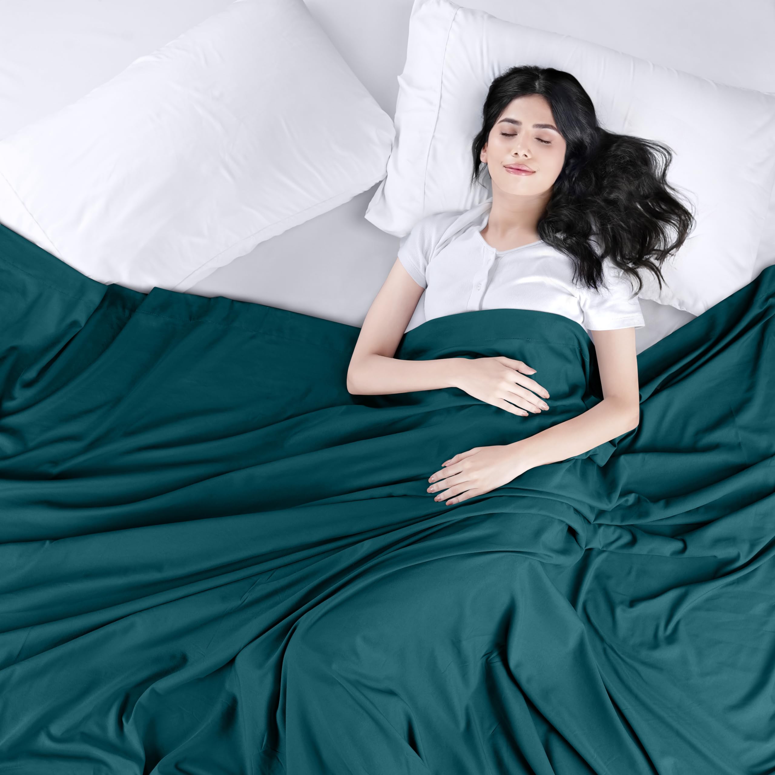 Foto 4 pulgar | Sábana Plana Utopia Bedding De Microfibra Cepillada Suave, Tamaño King, Color Verde Azulado - Venta Internacional.