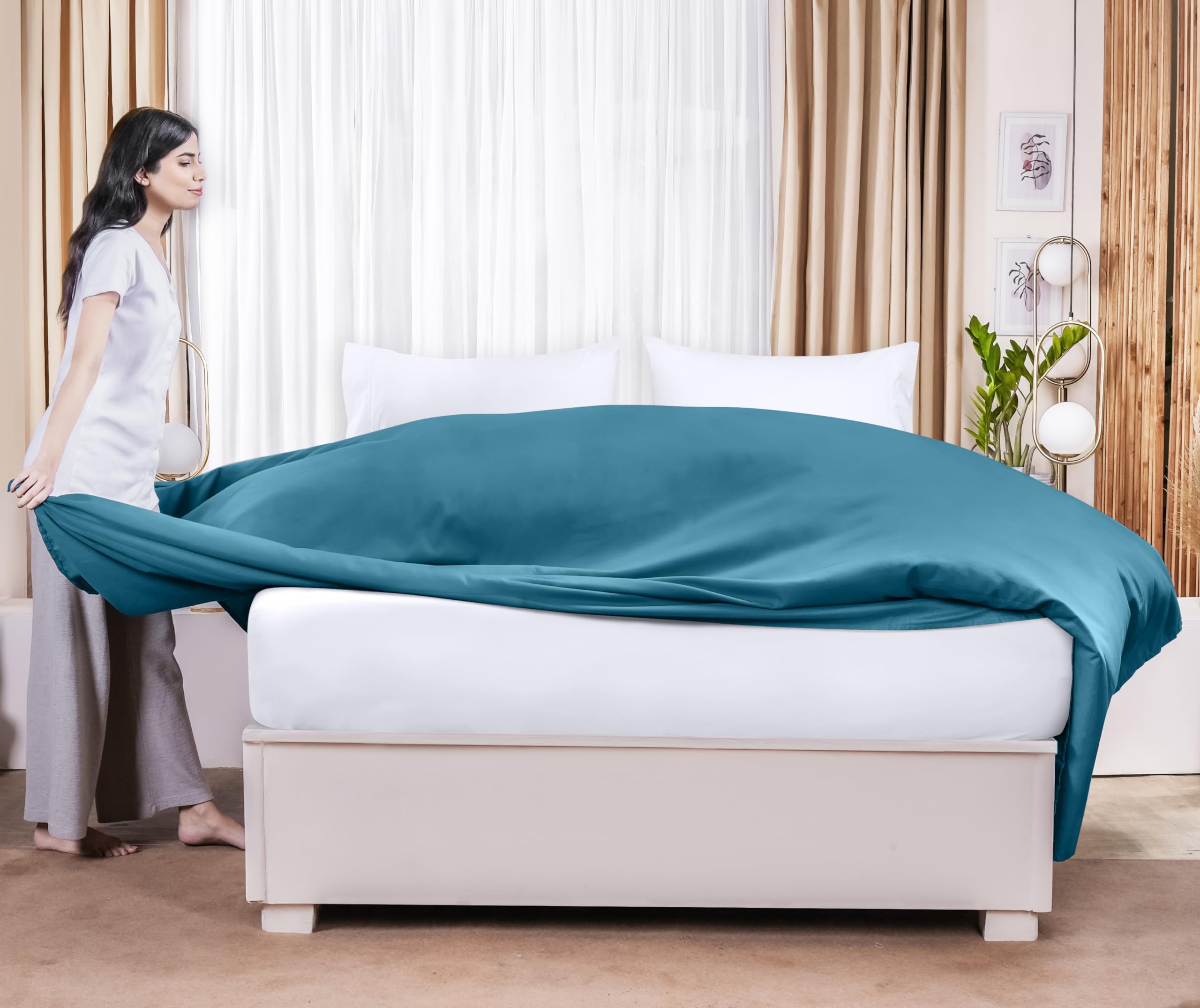 Foto 7 pulgar | Sábana Plana Utopia Bedding, Suave Microfibra Cepillada, Color Azul - Venta Internacional.