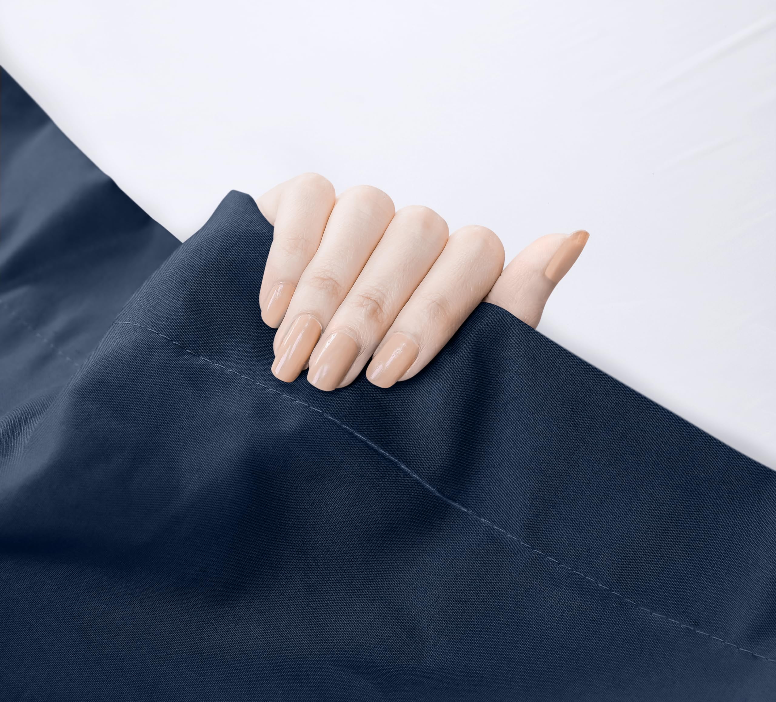 Foto 5 pulgar | Sábana Plana Utopia Bedding Queen, Suave Microfibra Cepillada, Azul Marino - Venta Internacional.