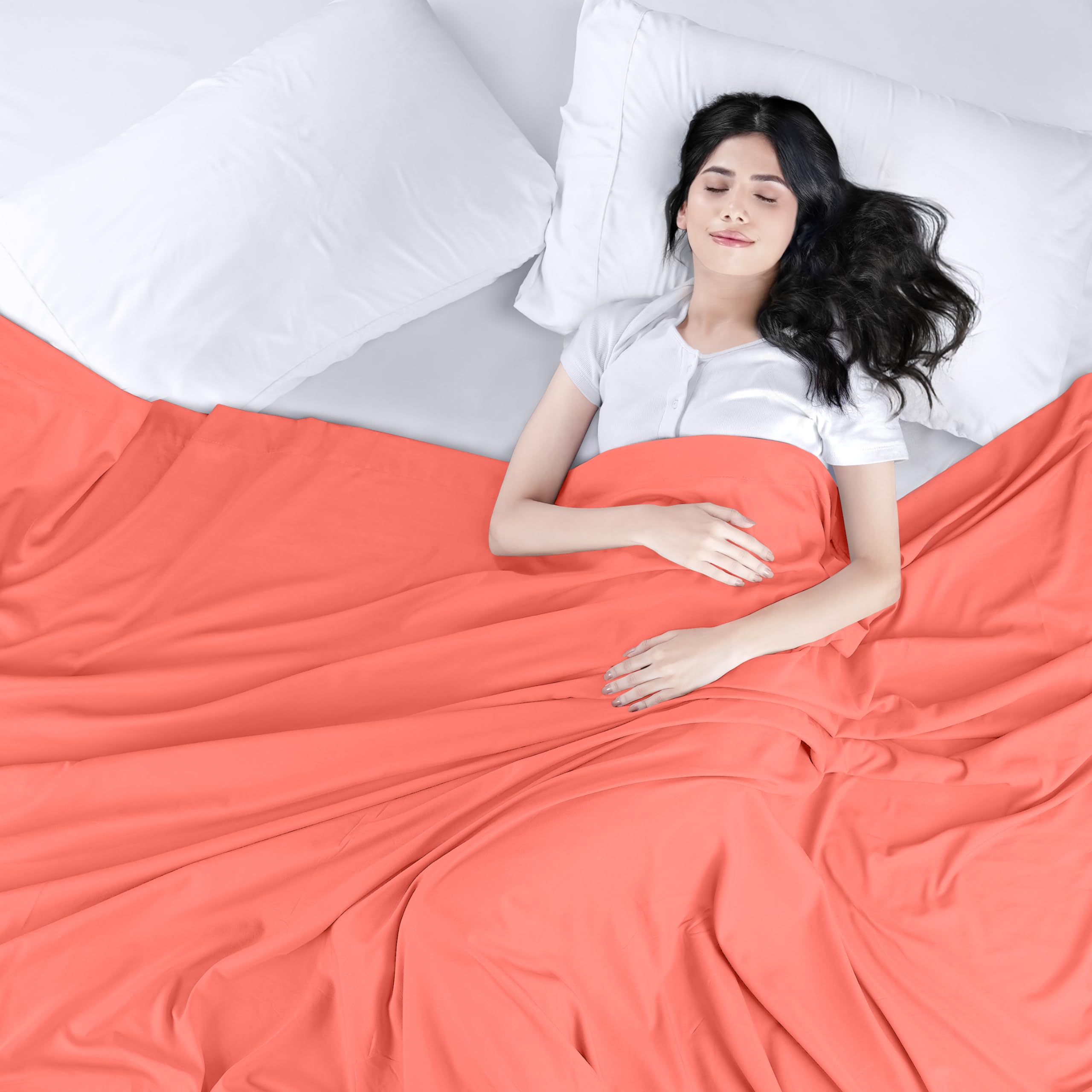 Foto 4 pulgar | Sábana Plana Utopia Bedding Queen Coral, Suave Microfibra Cepillada - Venta Internacional.