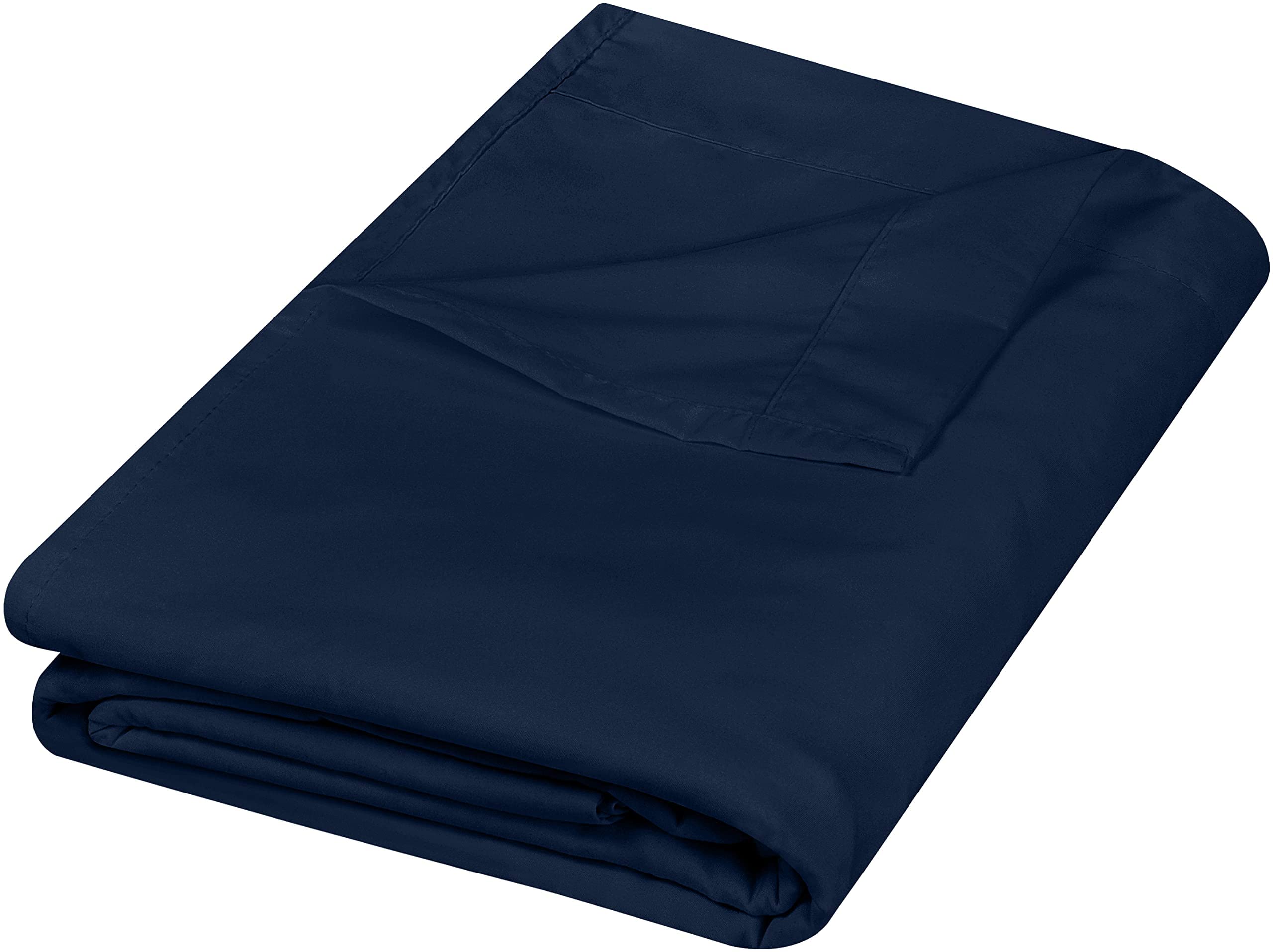 Sábana Plana Utopia Bedding, Doble, De Microfibra Cepillada, Azul Marino - Venta Internacional.
