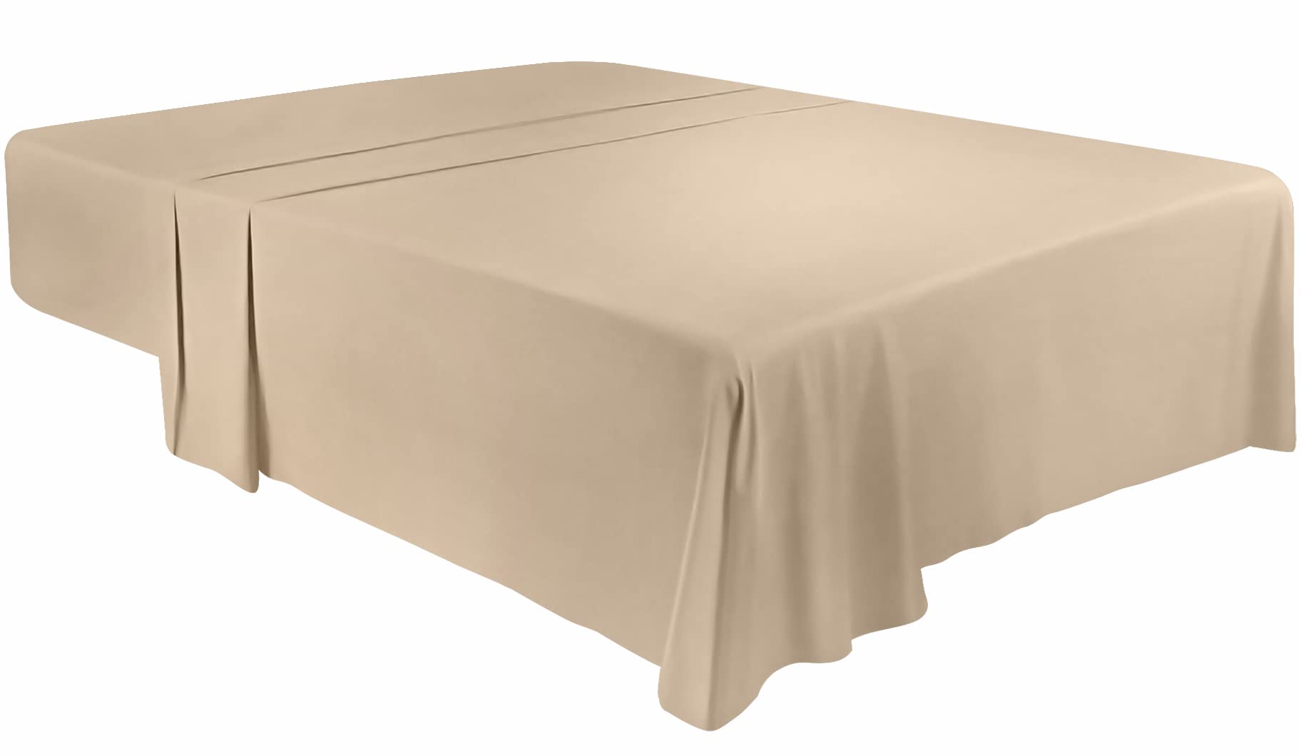 Sábana Plana Utopia Bedding De Microfibra Cepillada Suave, Tamaño King Beige - Venta Internacional.