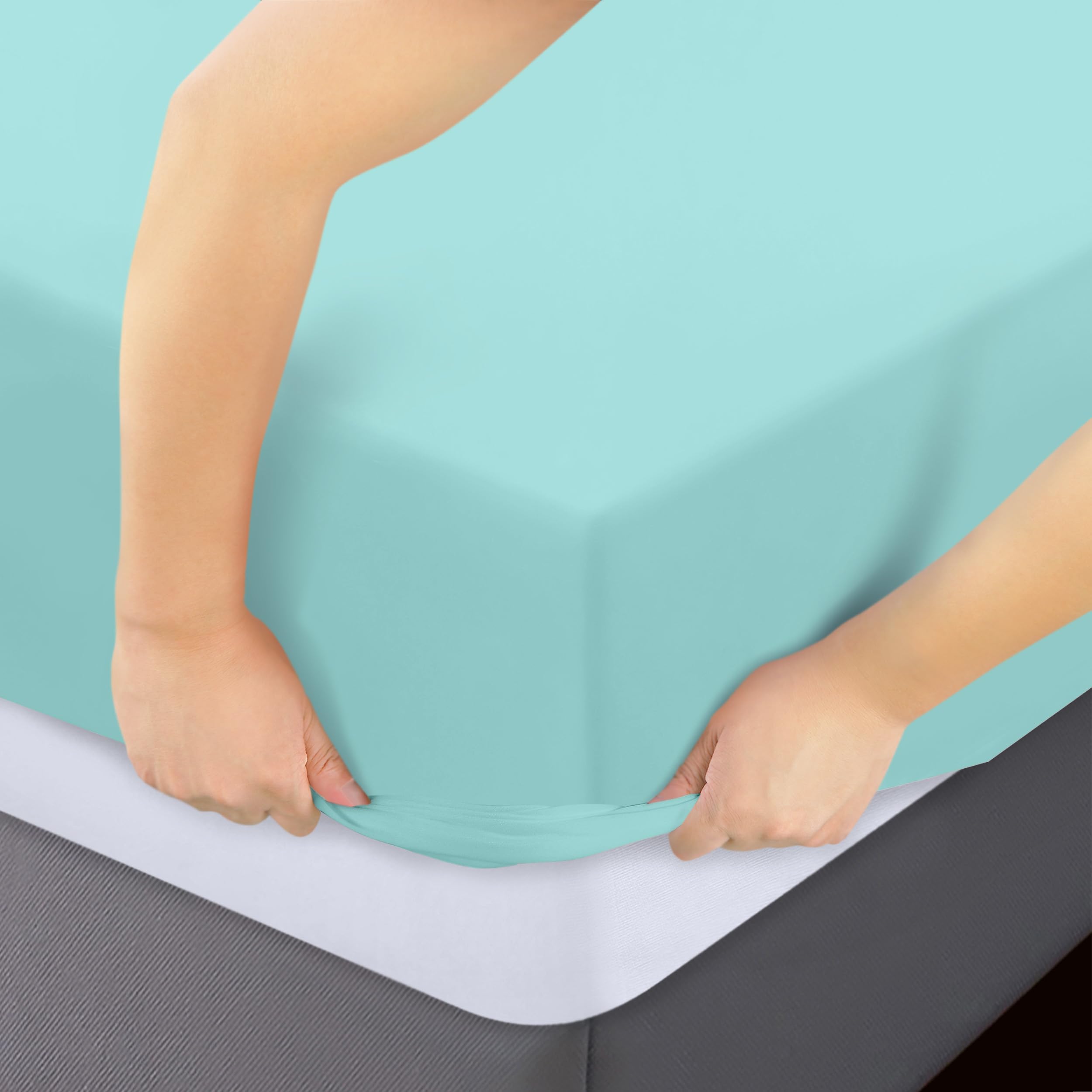 Foto 4 pulgar | Sábanas Ajustables Utopia Bedding Twin Xl, Paquete De 2 Unidades, Spa, Azul - Venta Internacional.
