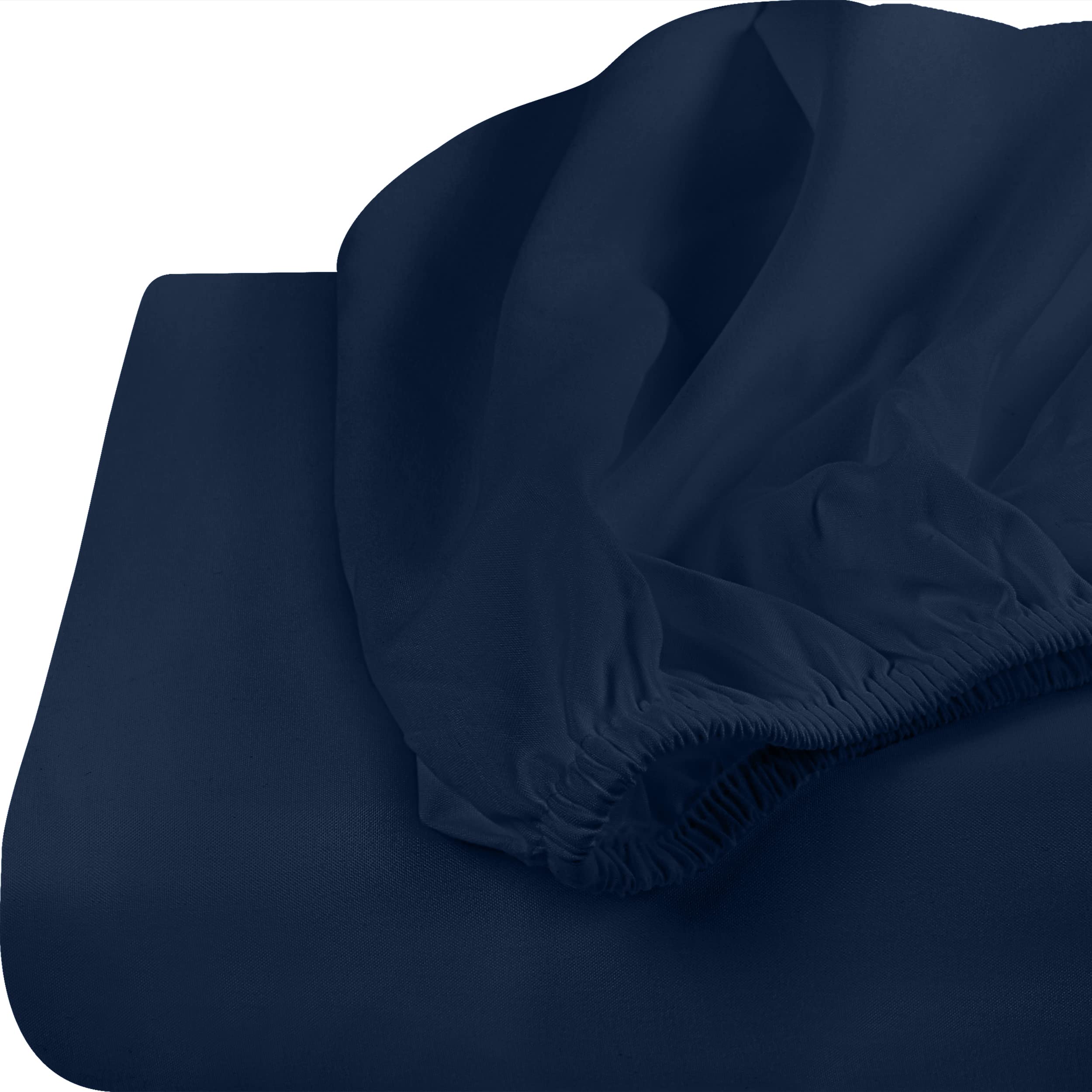 Foto 4 | Sábanas Ajustables Utopia Bedding, Paquete De 2 Unidades, Microfibra Suave, Azul Marino - Venta Internacional.